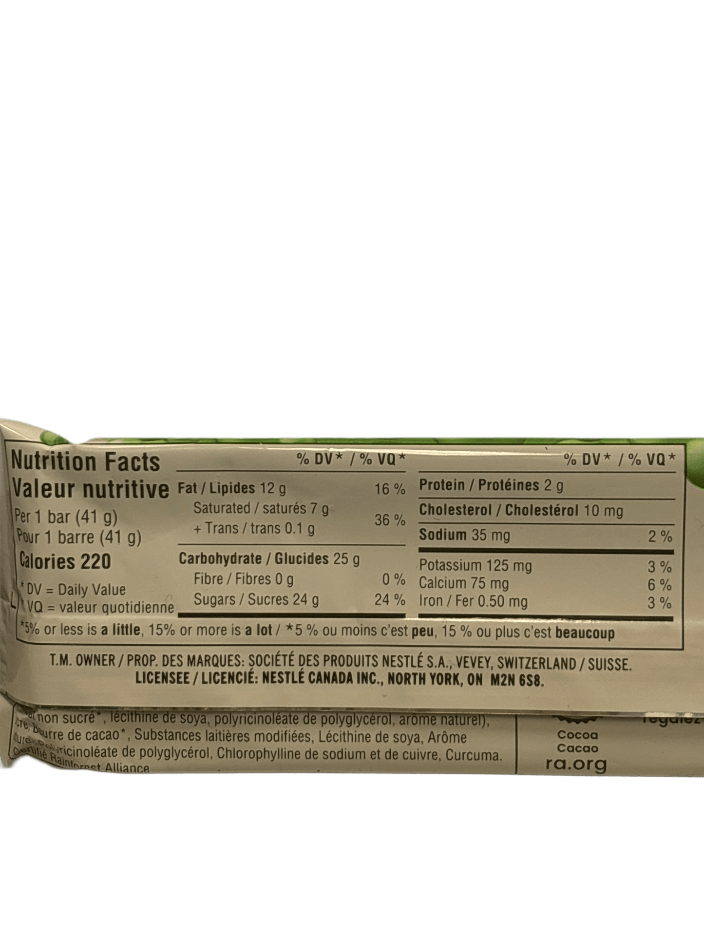 Nestle Aero Peppermint Chocolate Bar 41G - Canada Edition