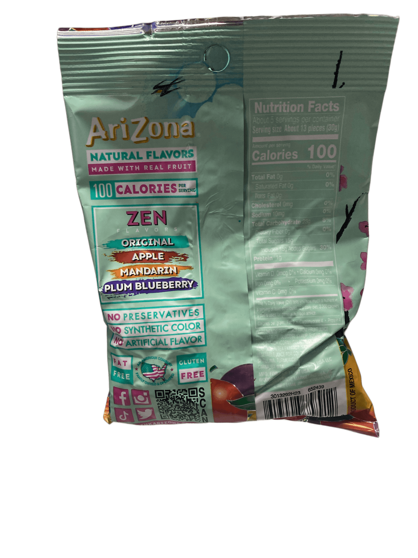 Arizona Green Tea Fruit Snacks Candy Bag