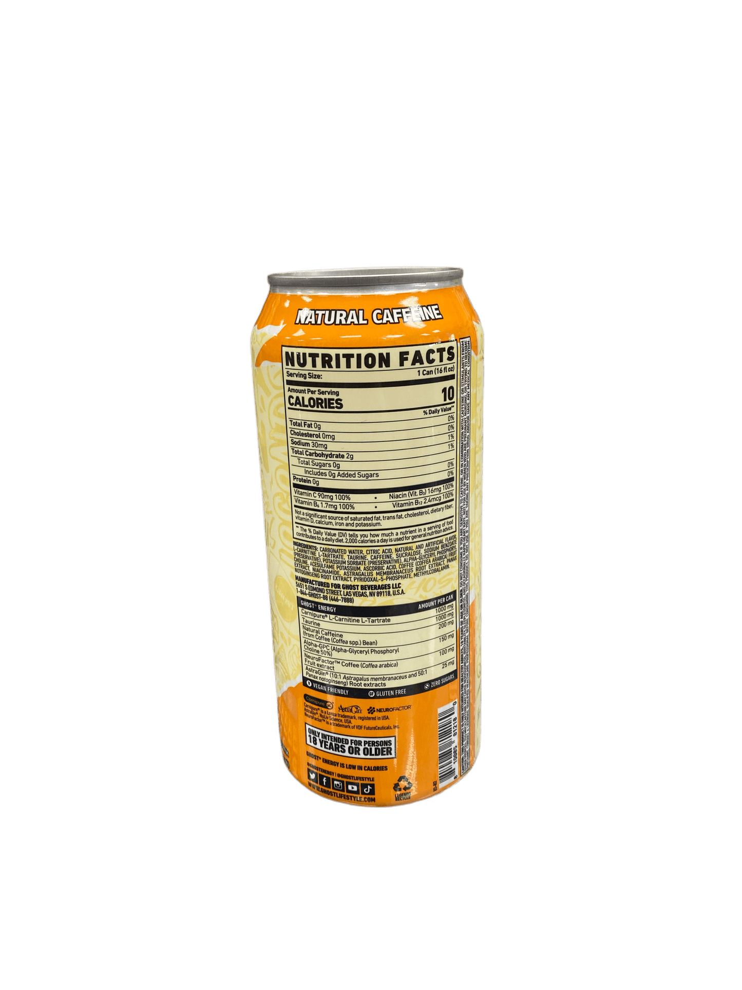 Boisson énergisante à la crème d'orange fantôme
