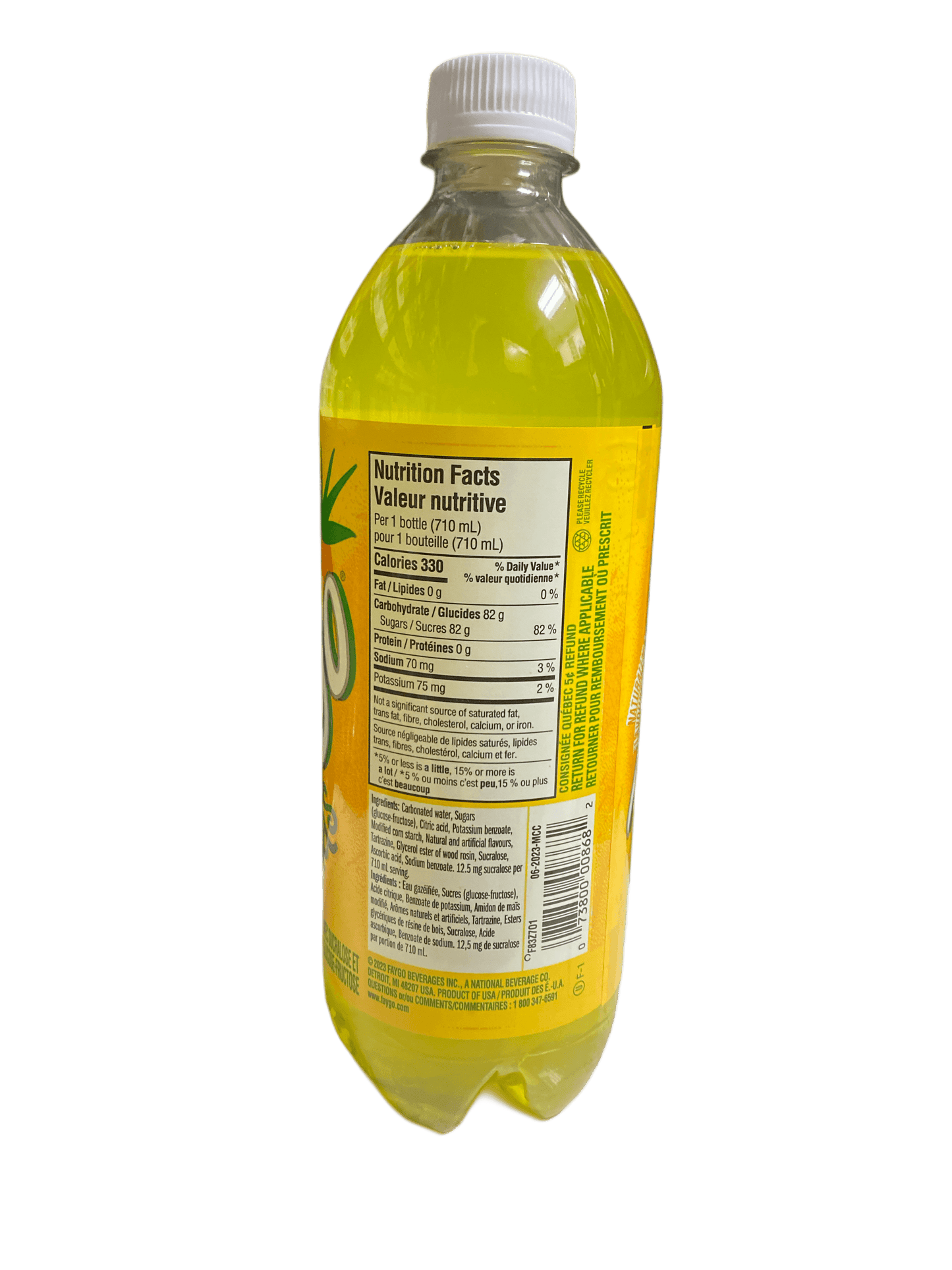 Faygo Pineapple Soda Drink 710mL