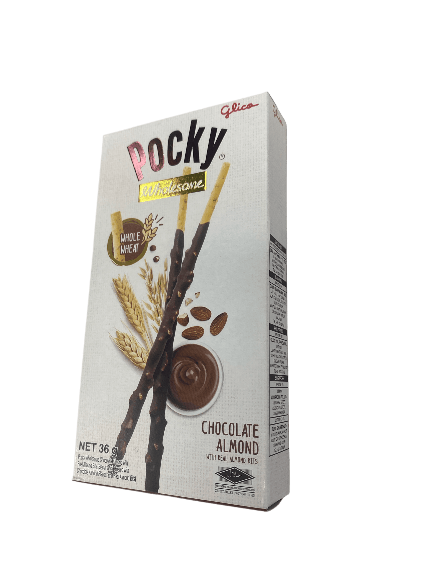 Pocky Wholesome Whole Wheat Chocolate Almond 36G