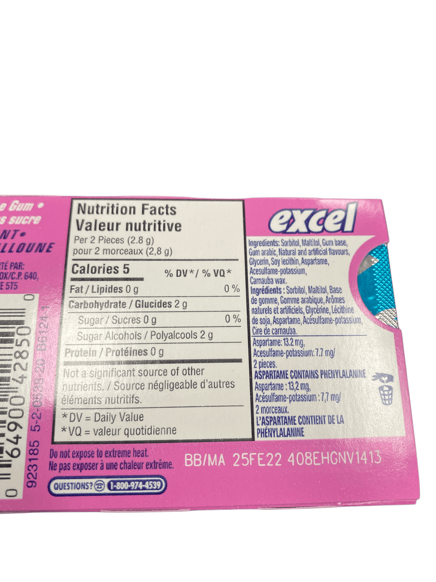 Excel Bubblemint Gum 12 Pieces