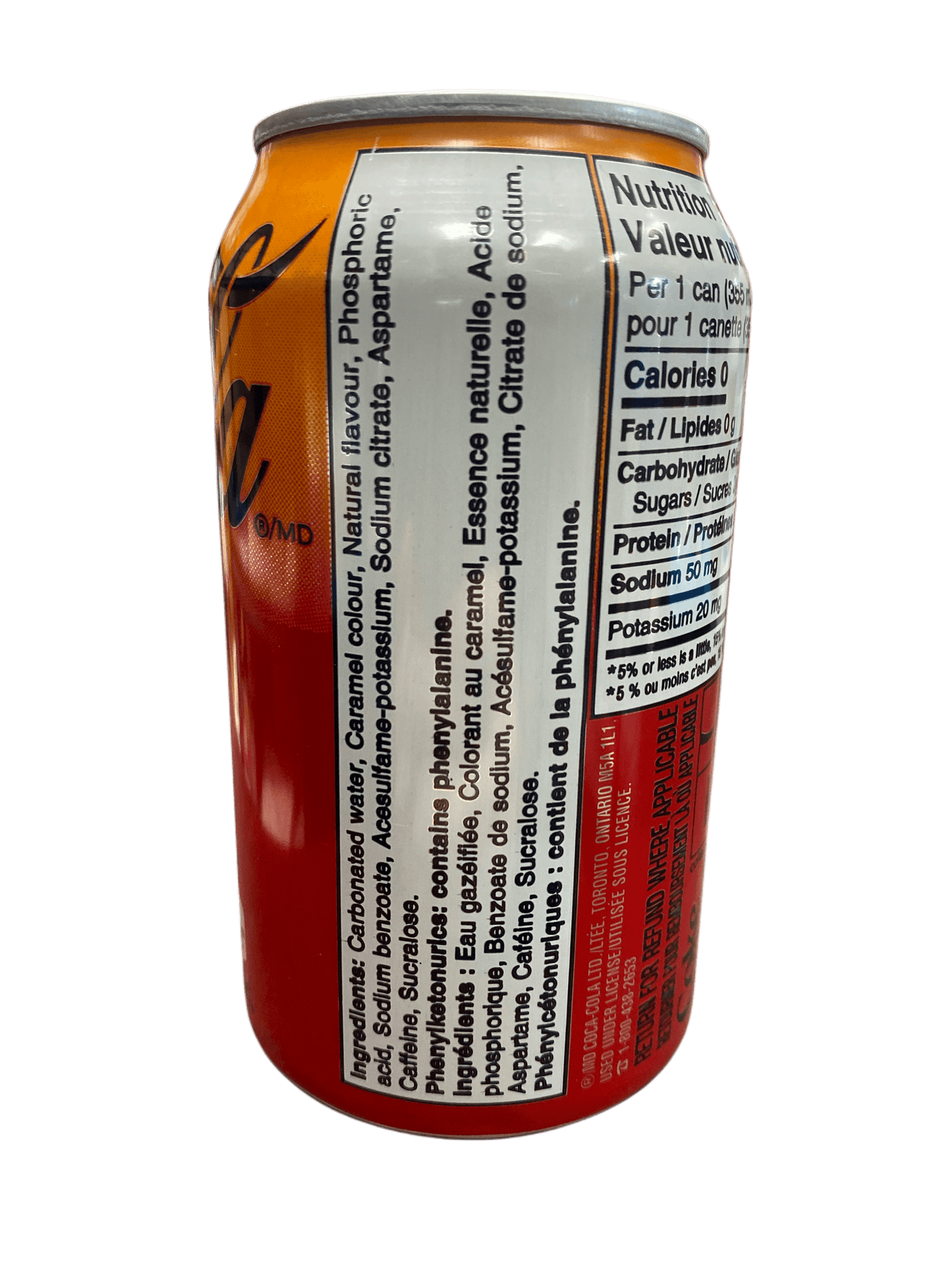 Coca Cola Zero Orange Cream Soda Can 355 ML - Canada Edition