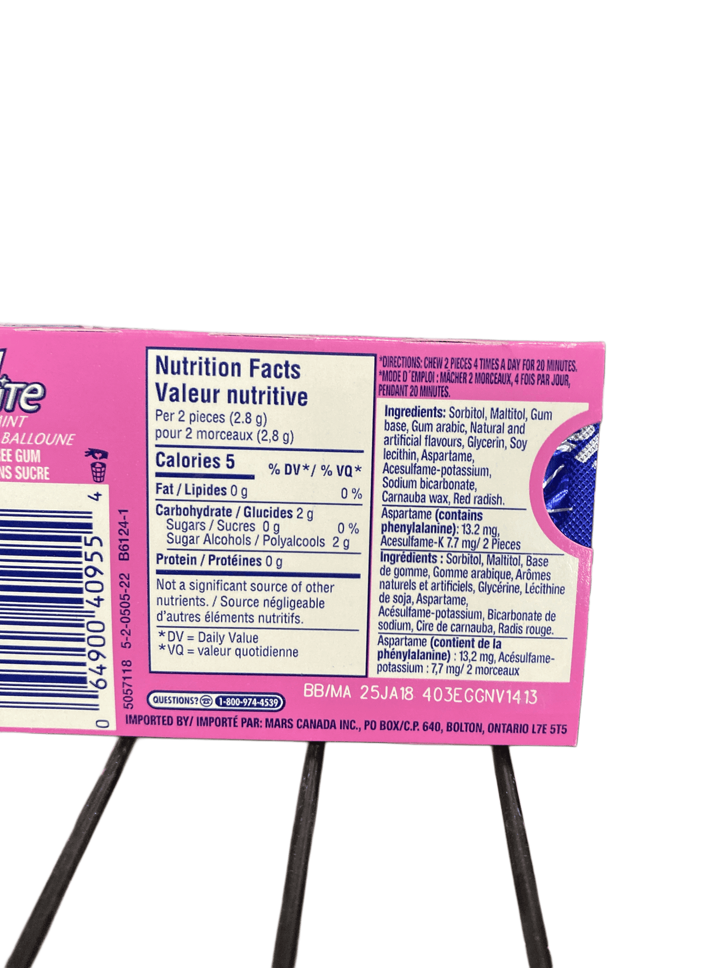 Excel White Bubblemint Gum 12 Pieces