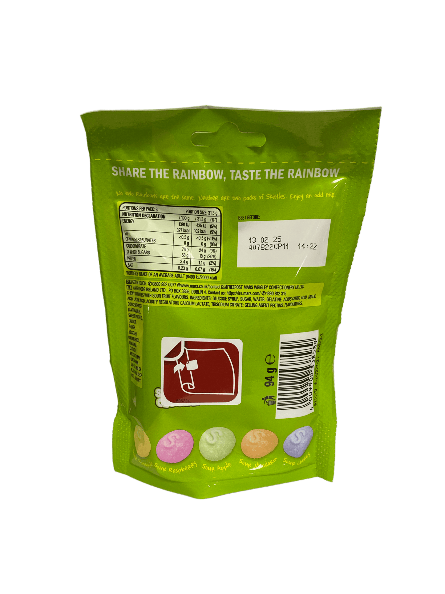 Skittles Crazy Sours Squishy Cloudz Candy Bag 94G