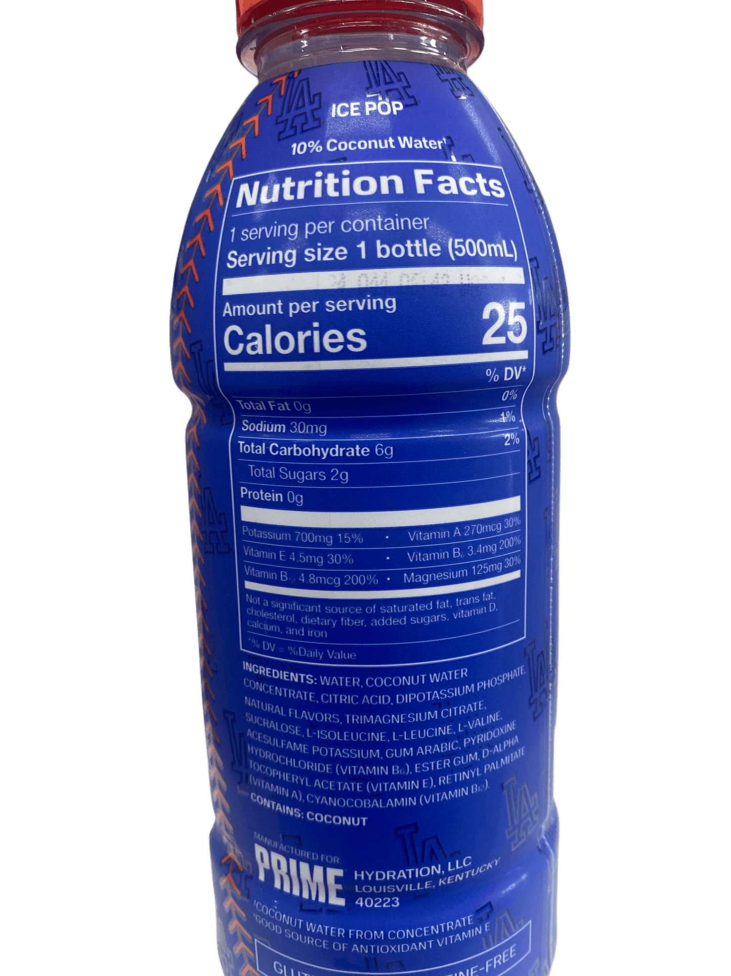 Prime Hydration Dodgers Blaue Flasche 2024 Ausgabe - U.S. Ausgabe