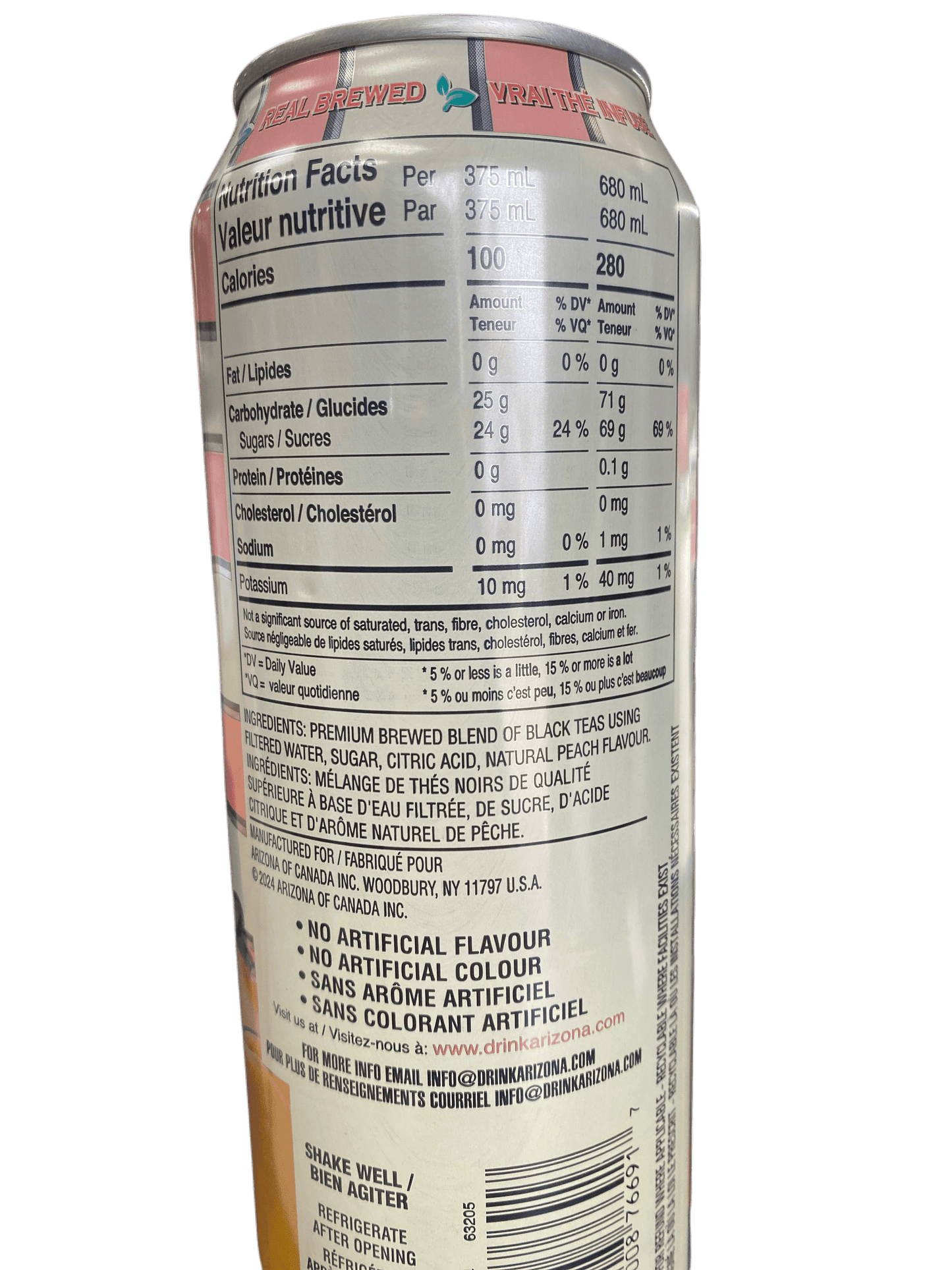 Arizona Iced Tea Peach Flavor 680 mL