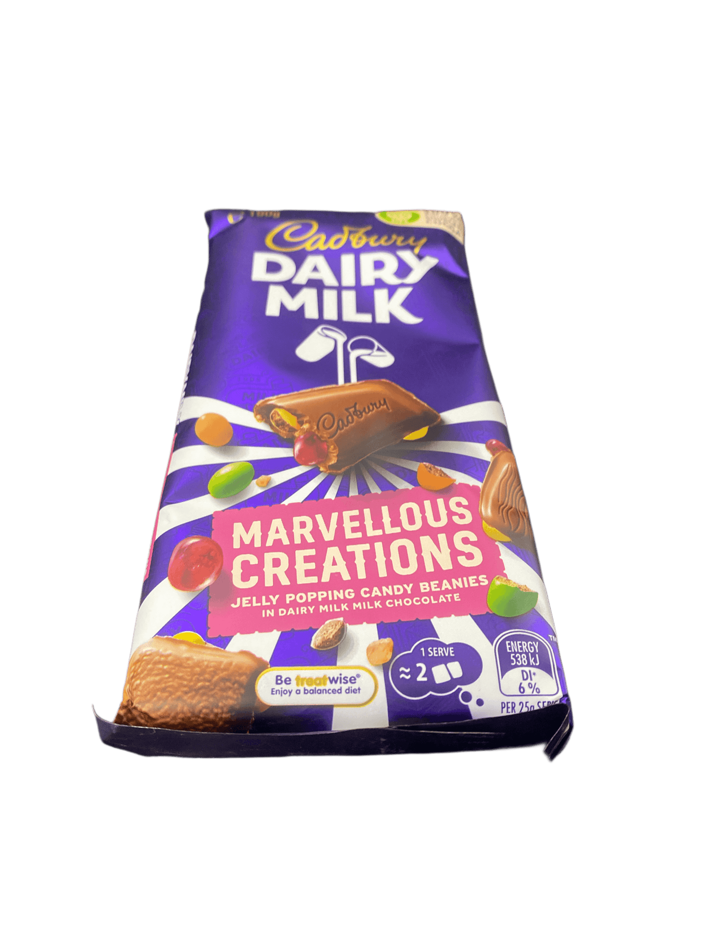 Cadbury Dairy Milk Marvellous Creations Jelly Popping Candy Beanies Chocolate Bar 190G