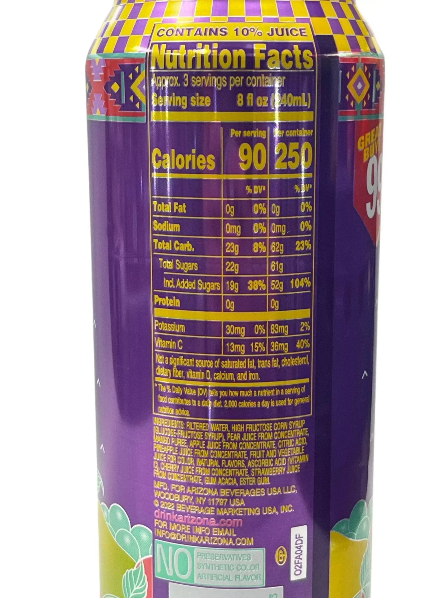 Punch aux fruits Arizona 680 mL