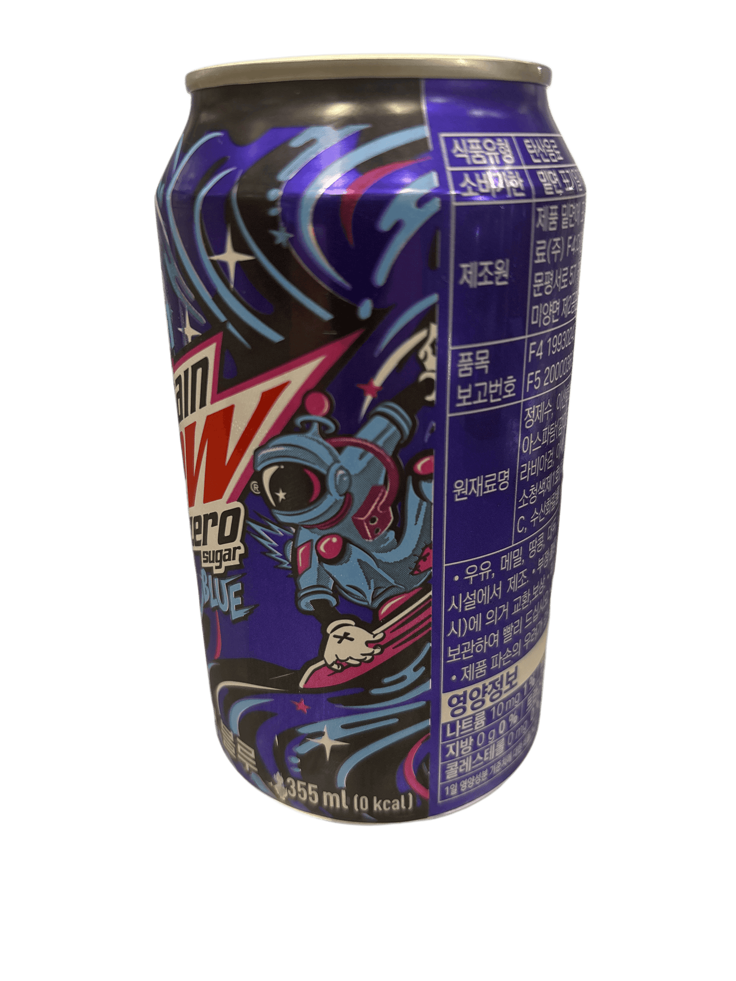 Mountain Dew Zéro Sucre Bleu 355ML - Édition Limitée Coréenne