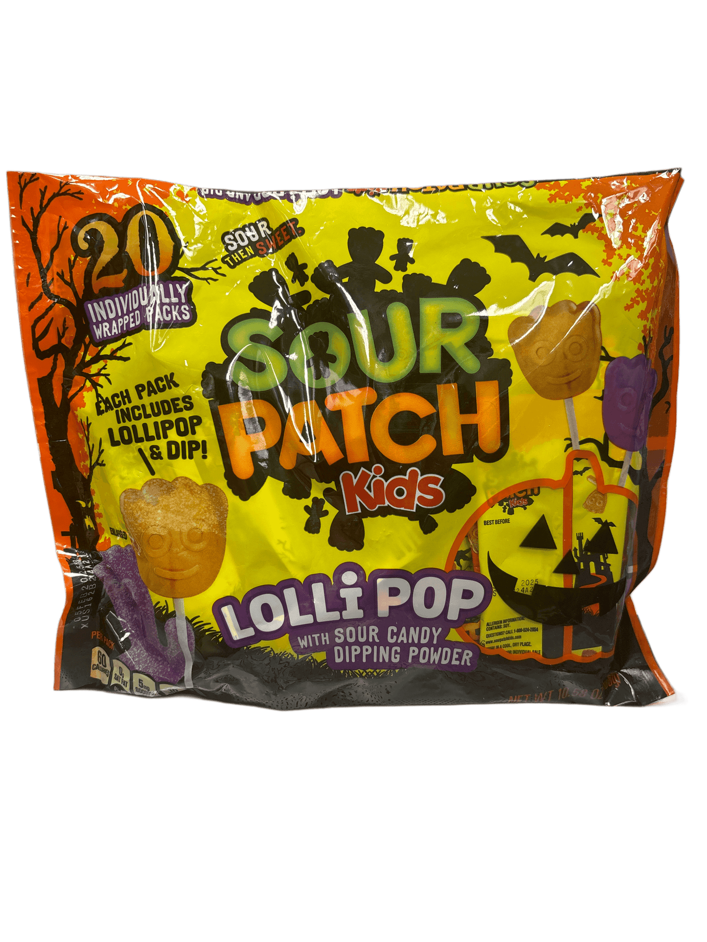 Sour Patch Kids Halloween Lollipop with Sour Candy Dipping 10.58OZ