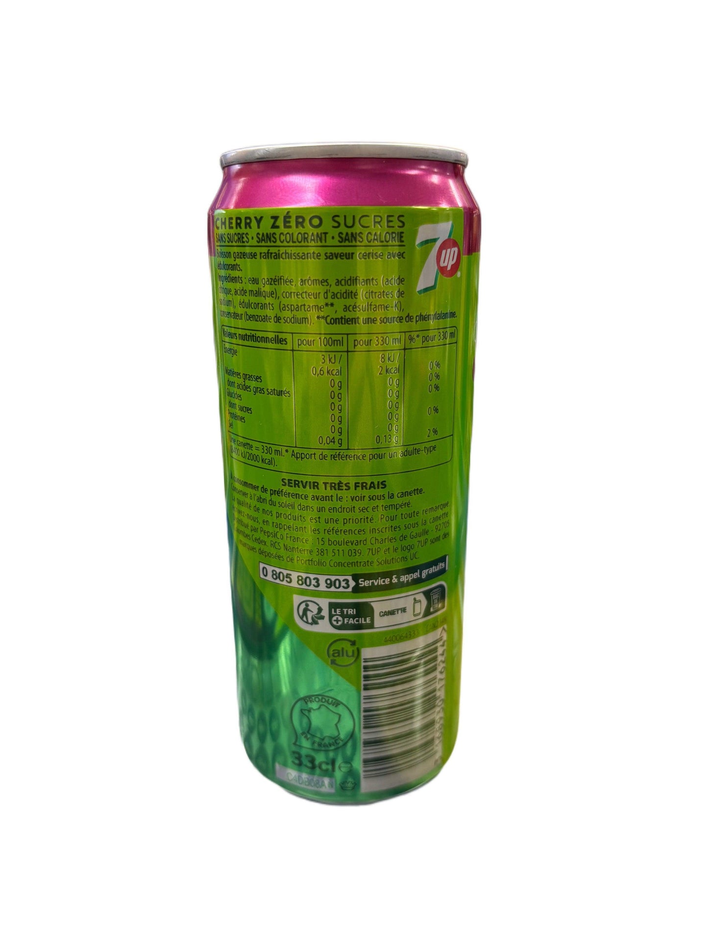 7UP Saveur Cherry Zero Sugar 330ML France Edition