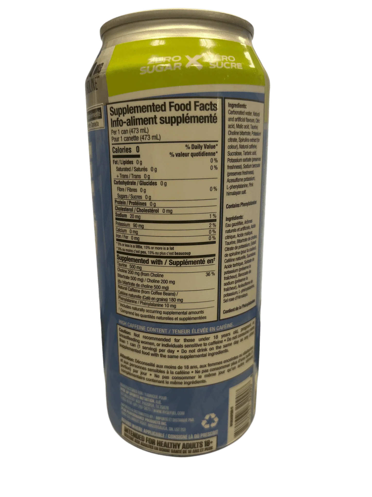 مشروب طاقة RYSE فيول ساور بانش توت العليق الأزرق بدون سكر