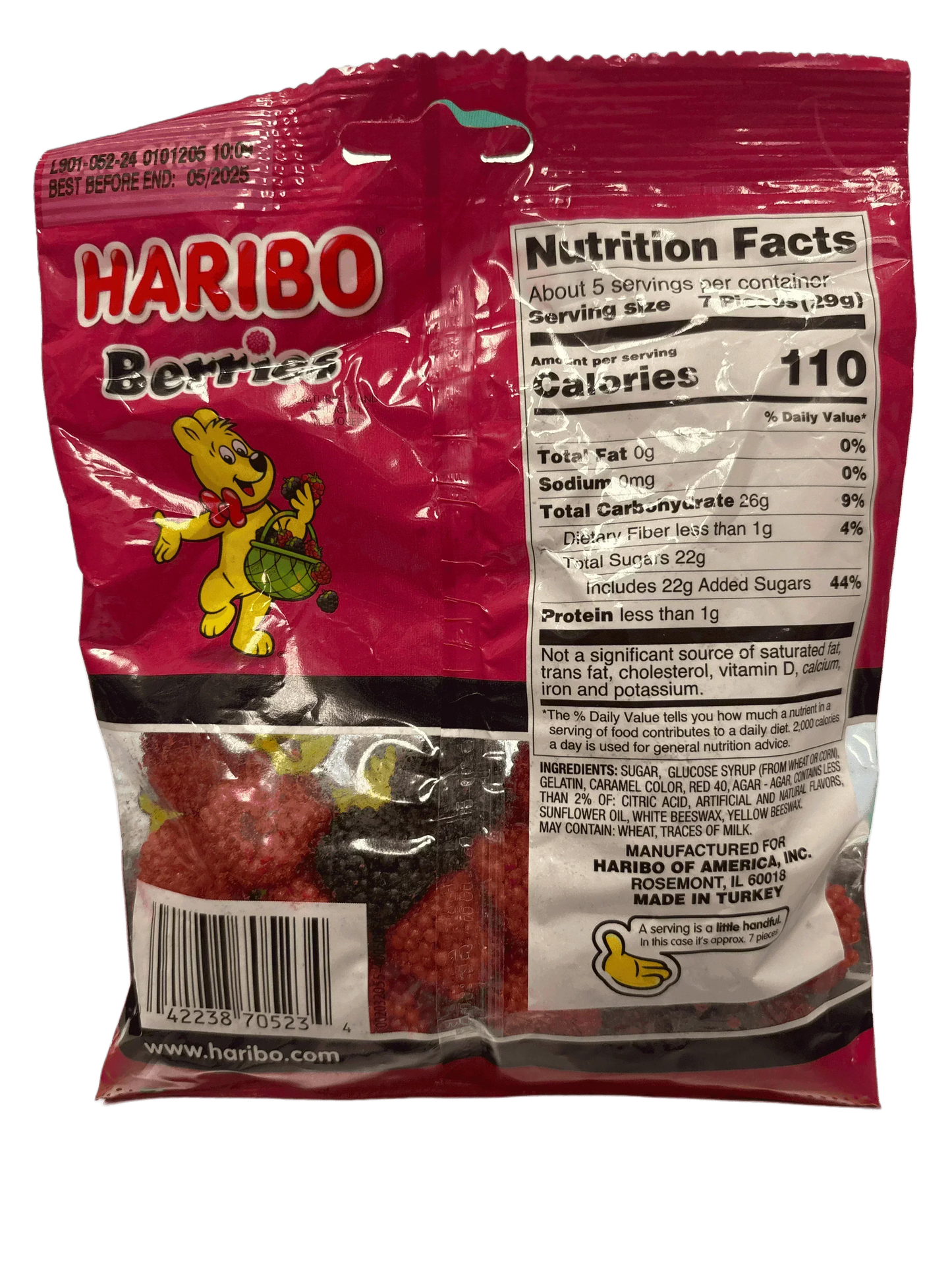 Haribo Bayas Crujientes y Masticables 142G