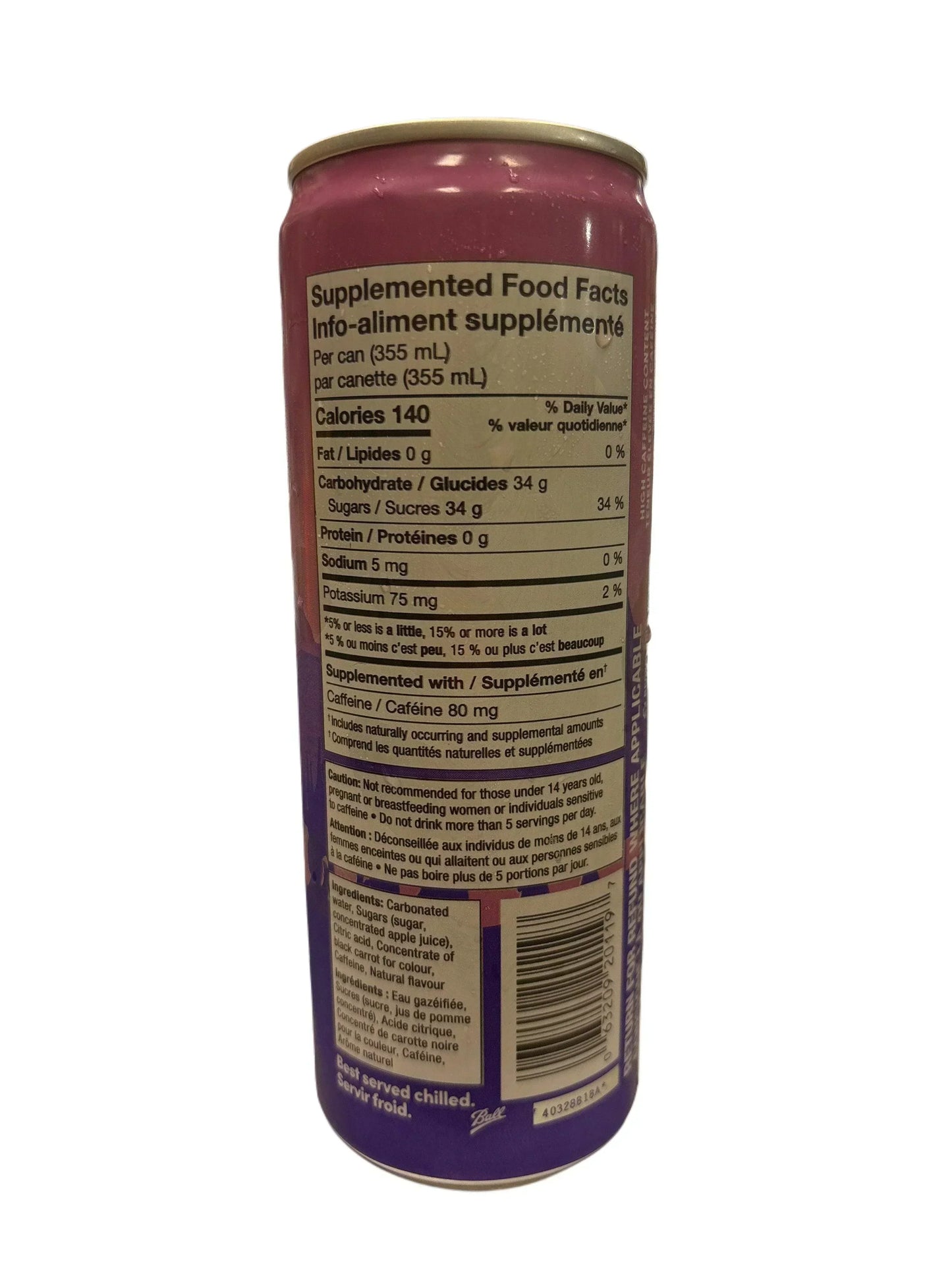 Tim Hortons INFUSR Blackberry Yuzu Energy Drink 355ML - Canada Edition