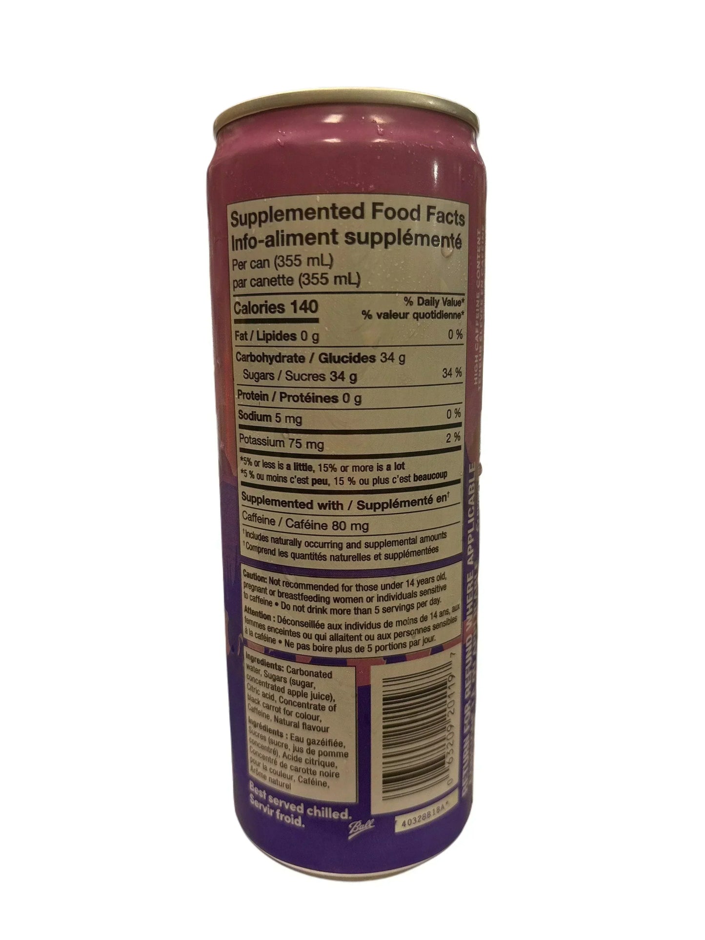 Tim Hortons INFUSR Blackberry Yuzu Energy Drink 355ML - Canada Edition