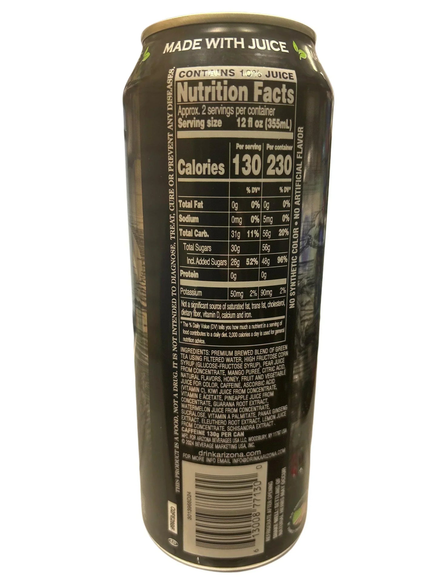 Boisson Énergétique Arizona RX Saveur Pastèque 22OZ - Édition U.S
