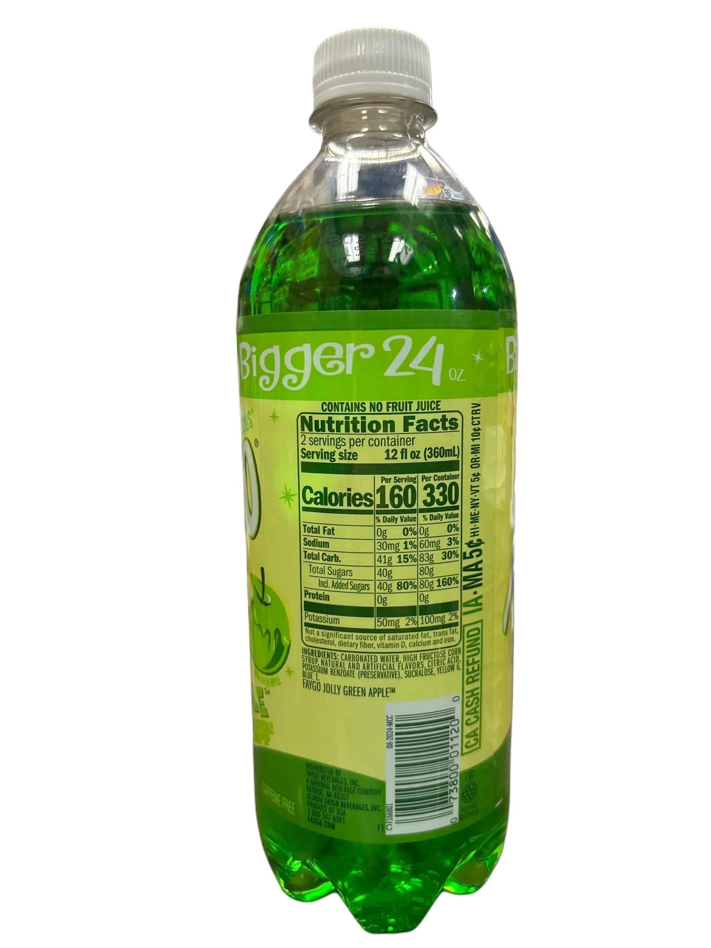Faygo Jolly Green Apple Soda 24OZ - Edición EE. UU.