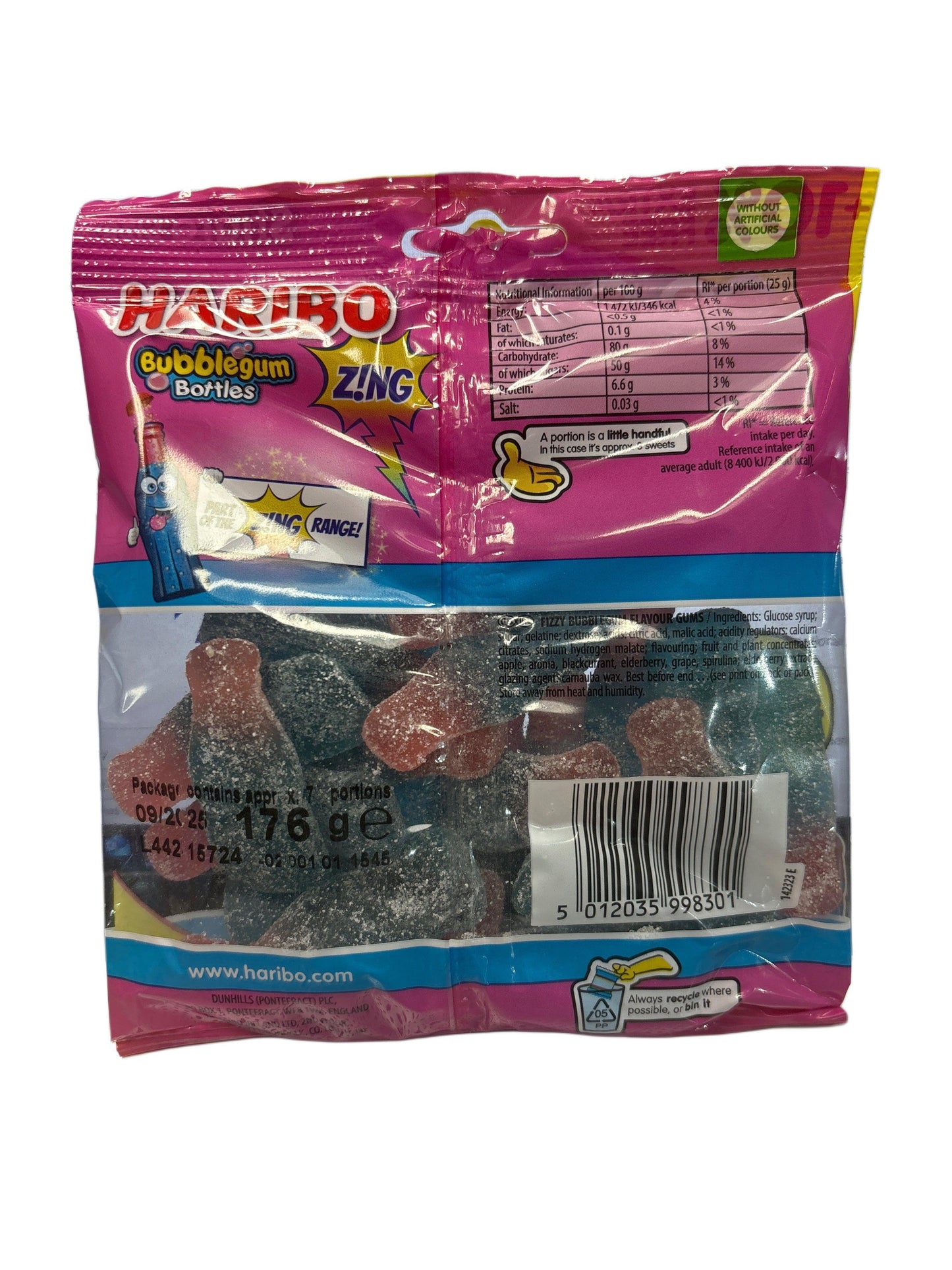 هاريبو زجاجات علكة الفقاعات حلوى زنغ كيس 176 جرام