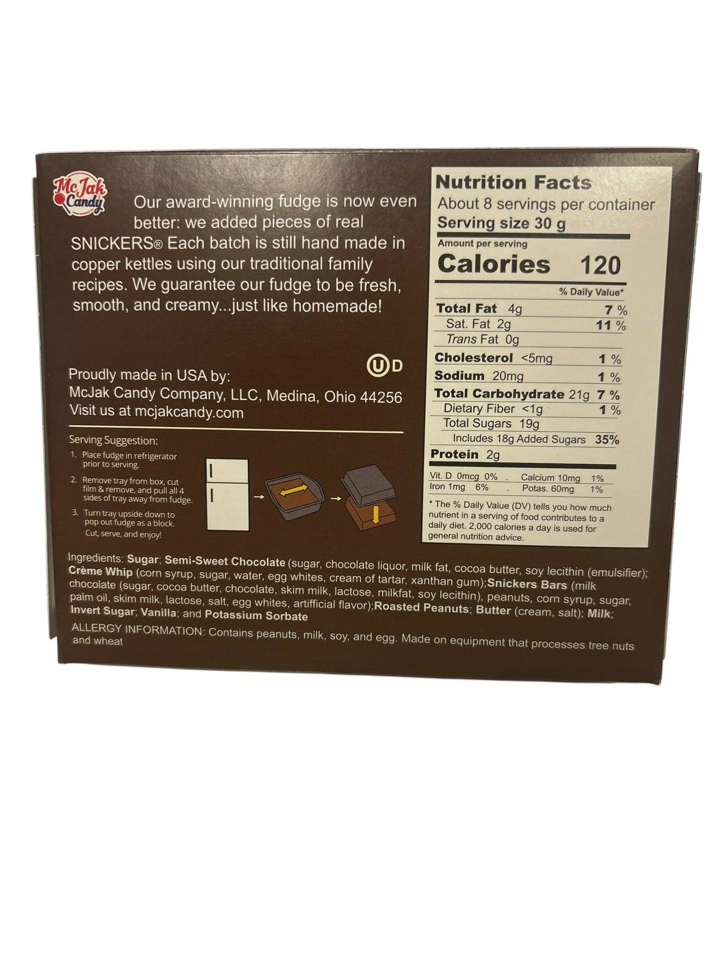 Snickers Chocolat Fudge Fête Avec Morceaux de Snickers 8OZ