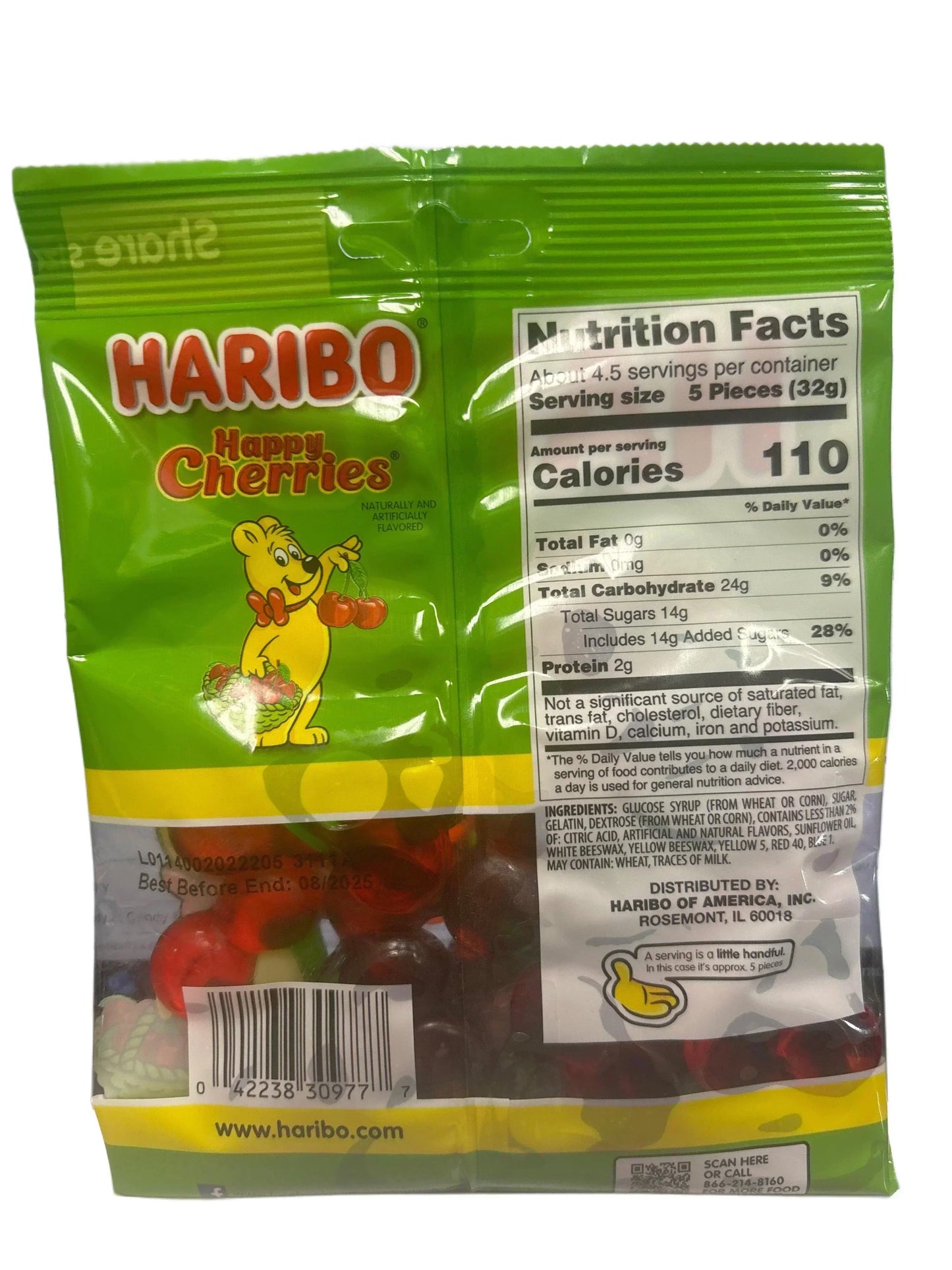 Bolsa de caramelos Haribo Happy Cherries 5OZ