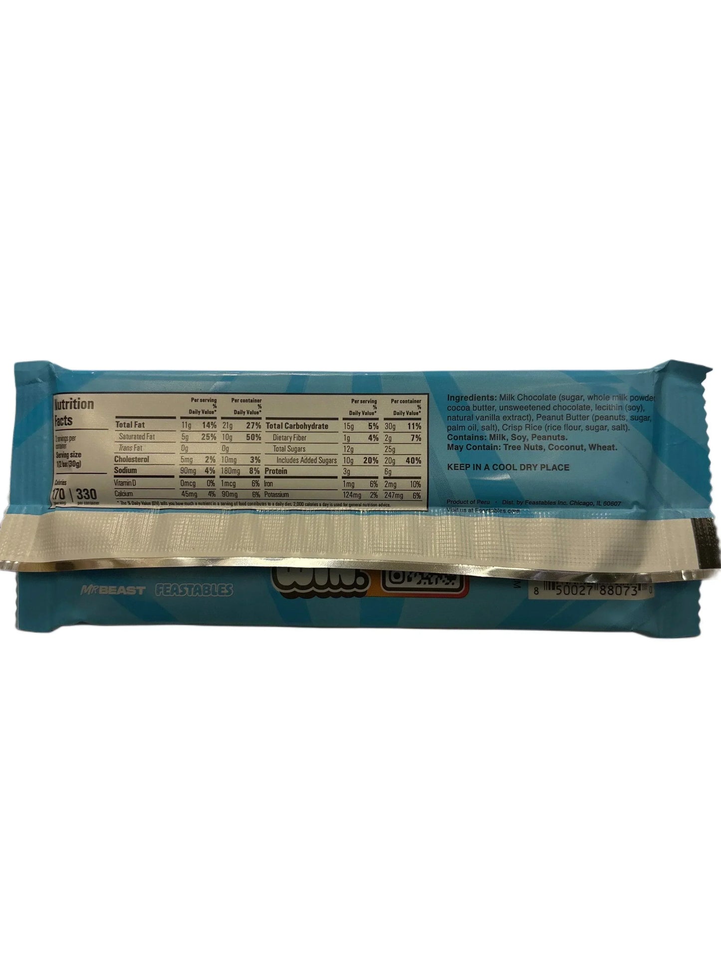 Feastables Mr. Beast Peanut Butter Crunch Chocolate Bar 2.1OZ