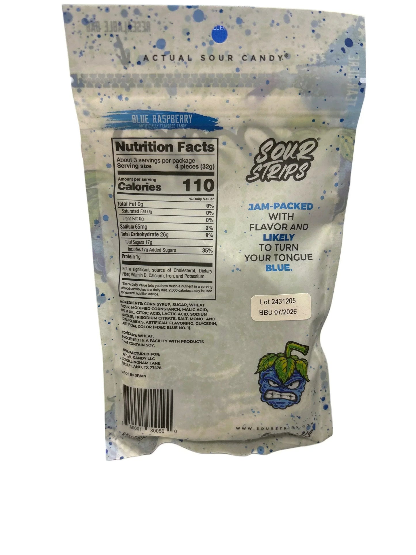 Sour Strips Blue Raspberry 3.40OZ