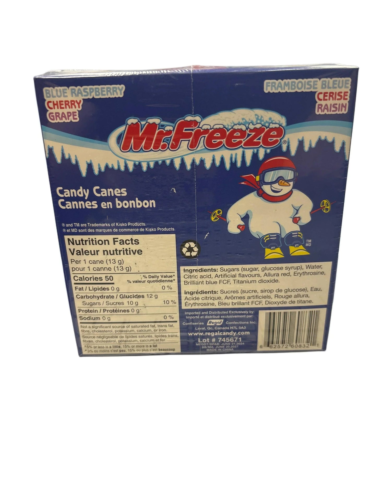 Mr. Freeze Candy Canes - 6 Pack