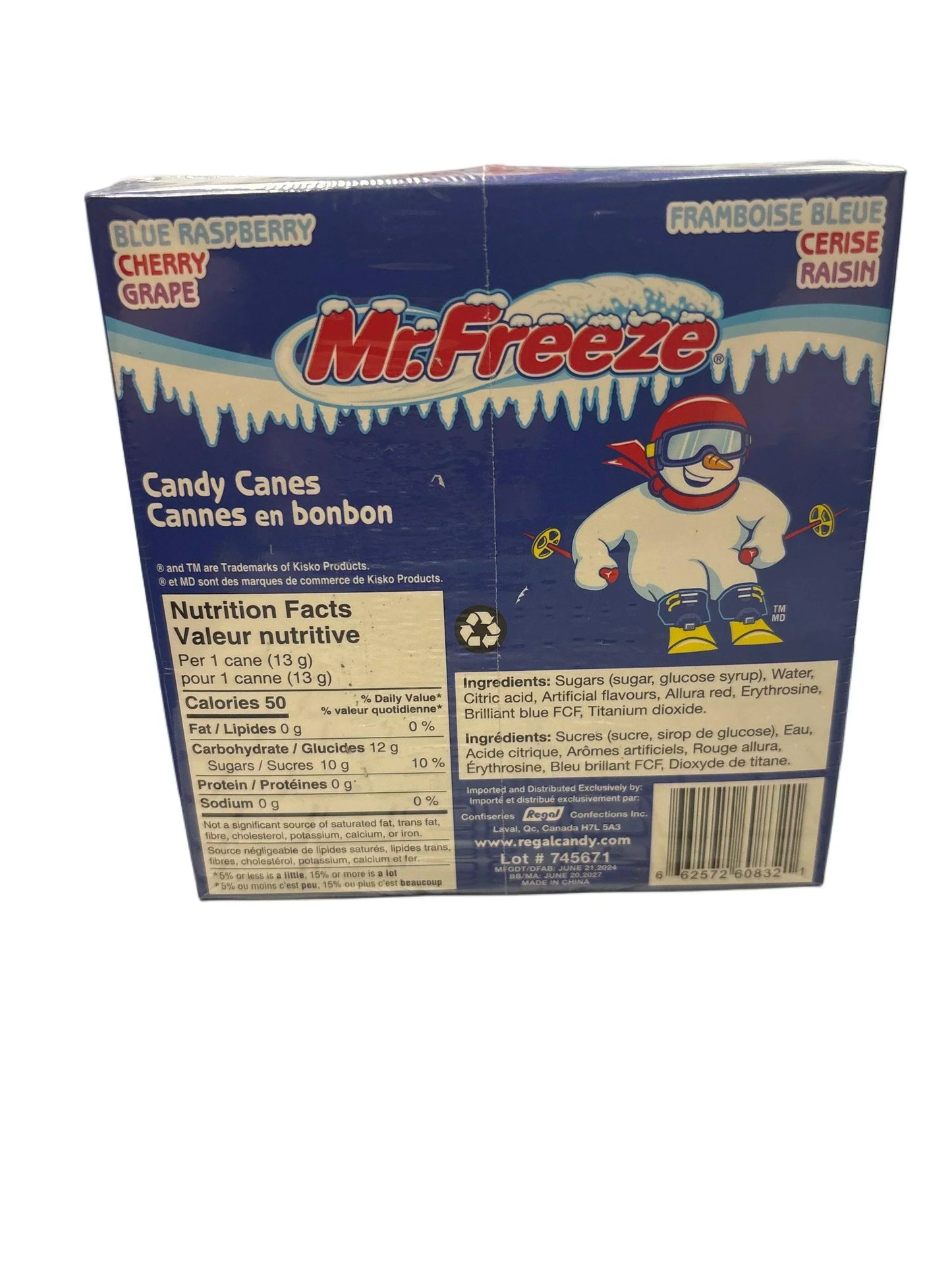 Mr. Freeze Canne de Bonbon - Pack de 6 Édition U.S