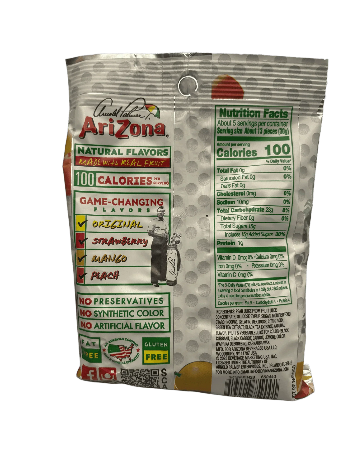 Arizona Half & Half Fruit Snacks Mixed Flavors Candy Bag 5OZ
