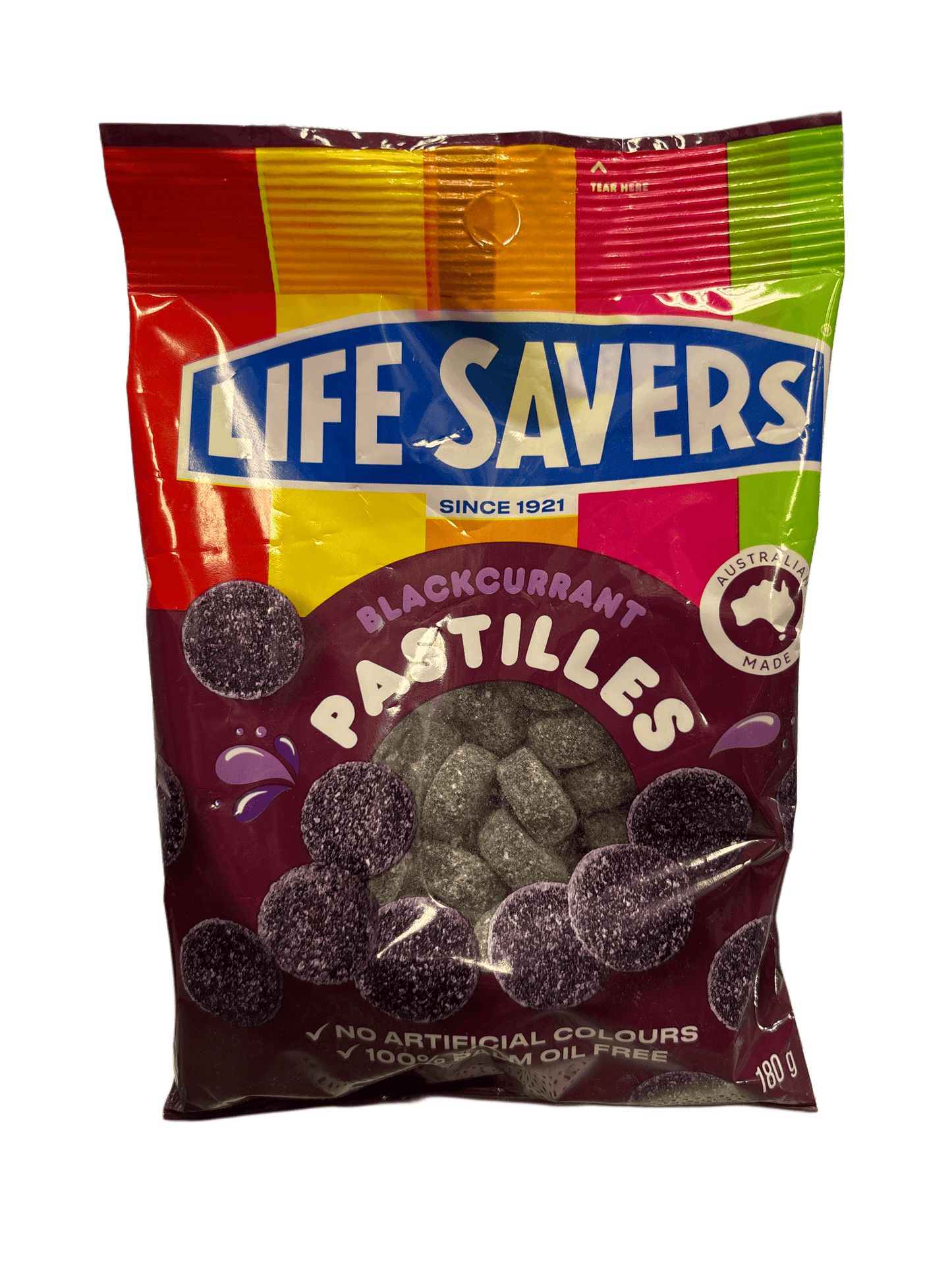 Life Savers Blackcurrant Pastilles Candy Bag 180G - Australia Edition