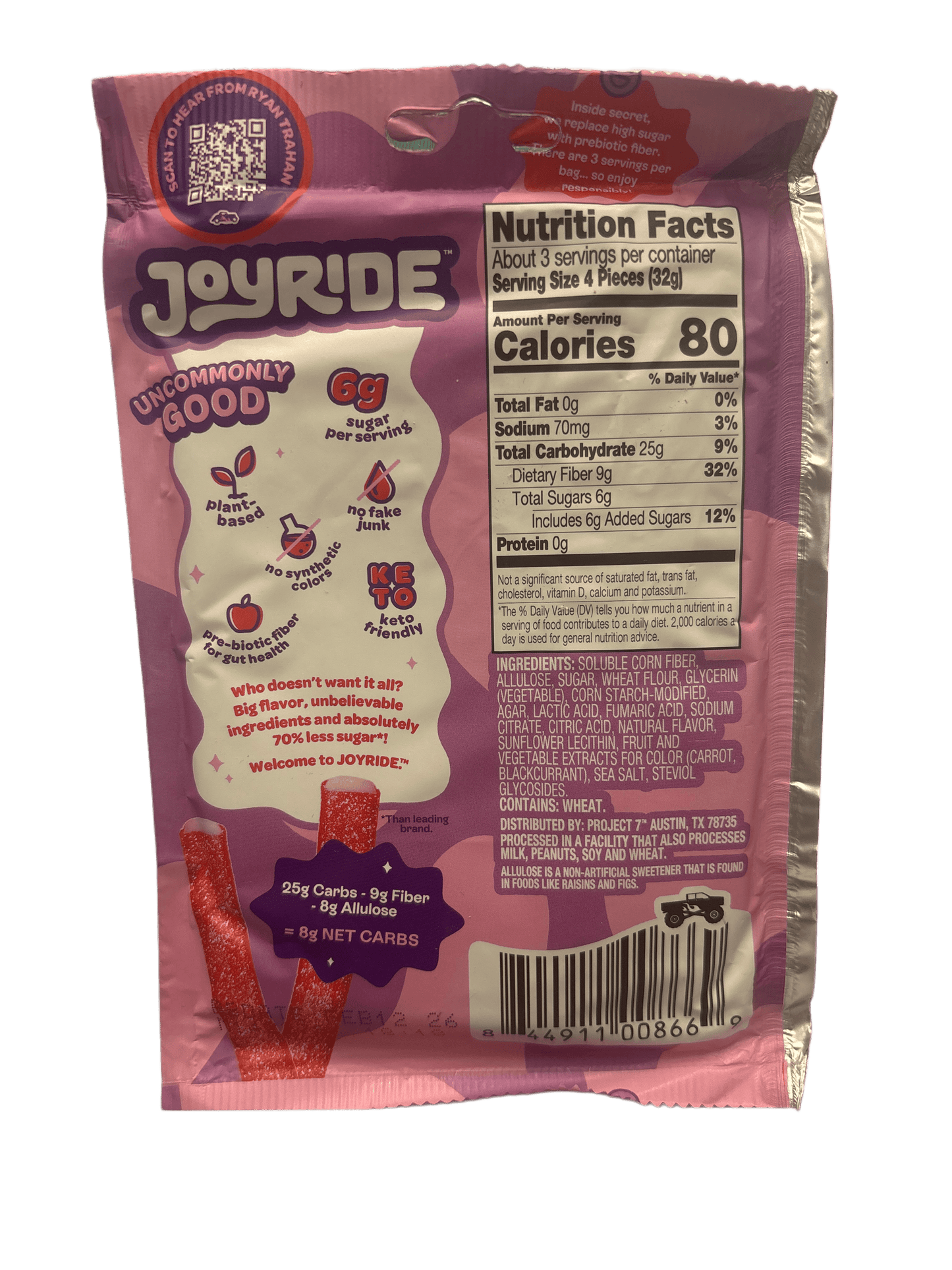 JOYRIDE Uncommon Candy Sour Strawberry Ropes 3.5OZ