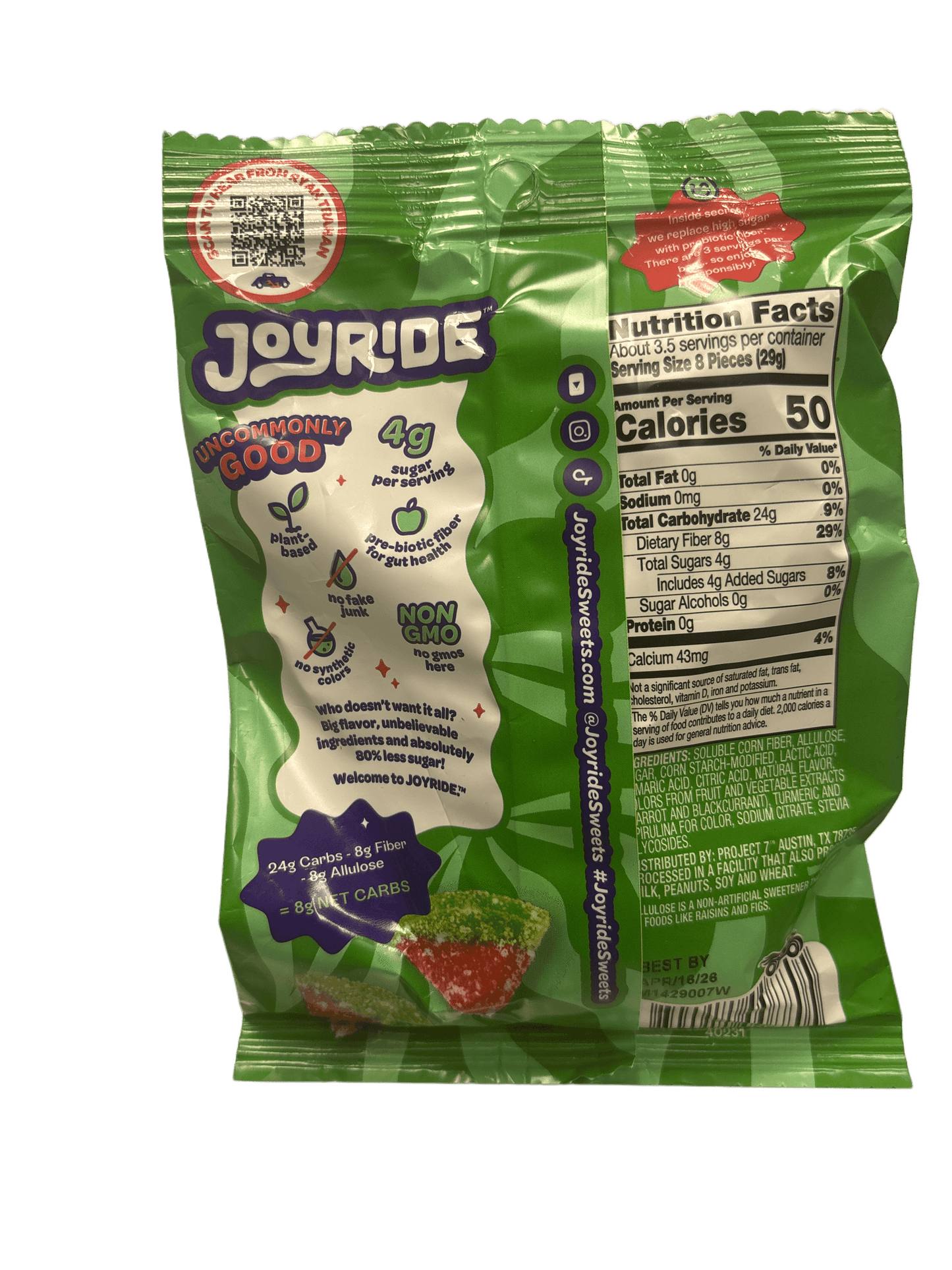 JOYRIDE Uncommon Candy Sour Watermelon Wedges 3.5OZ