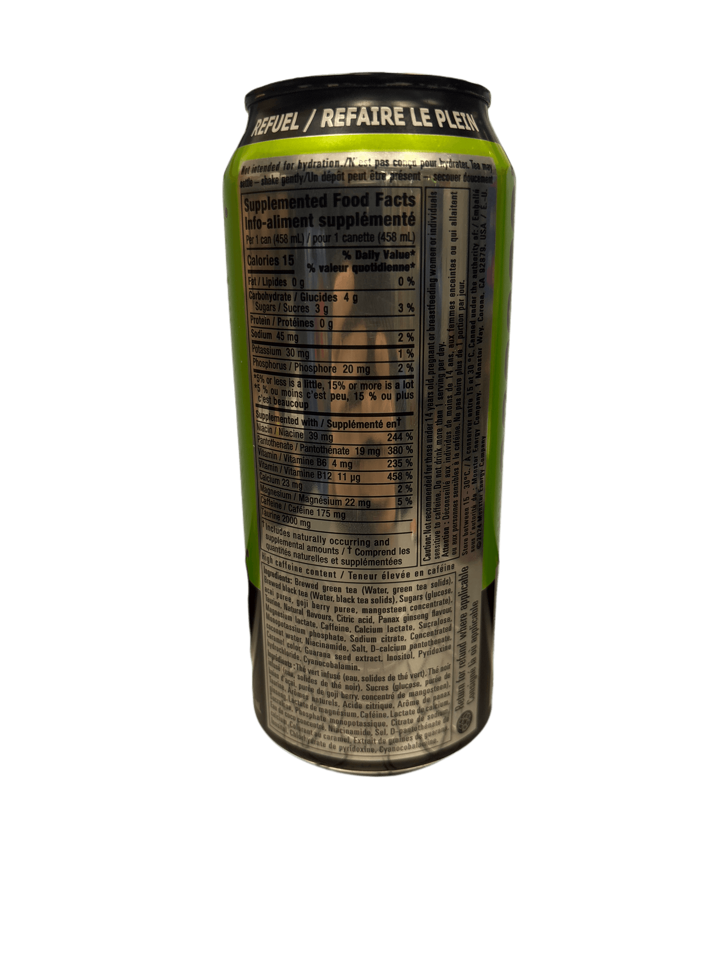Monster Energy Rehab Recover Green Tea Drink 458ML - Canadian Edition