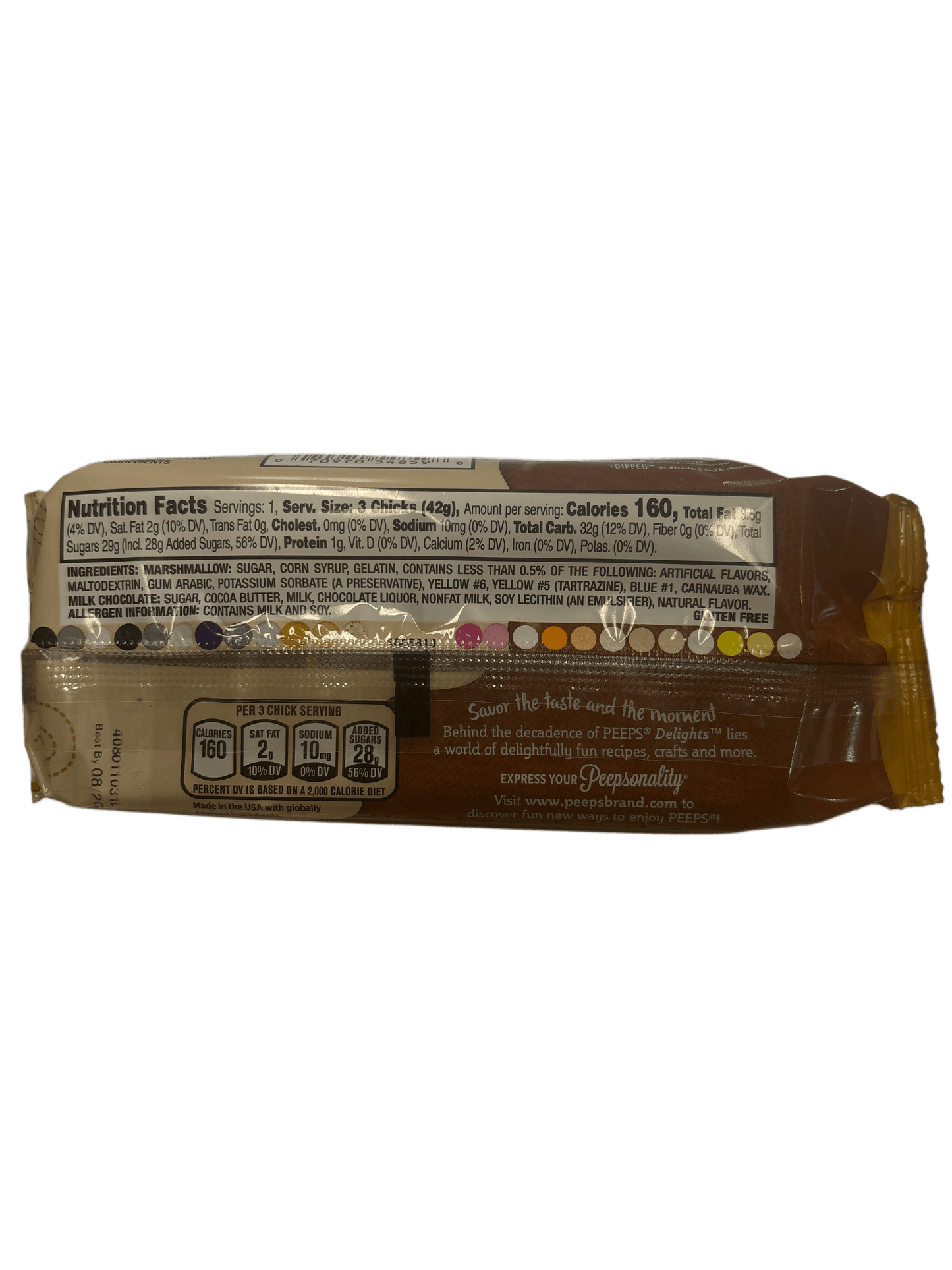 PEEPS Marshmallow Chicks S'mores Milk Chocolate Dipped Delights Easter - 3 Pack