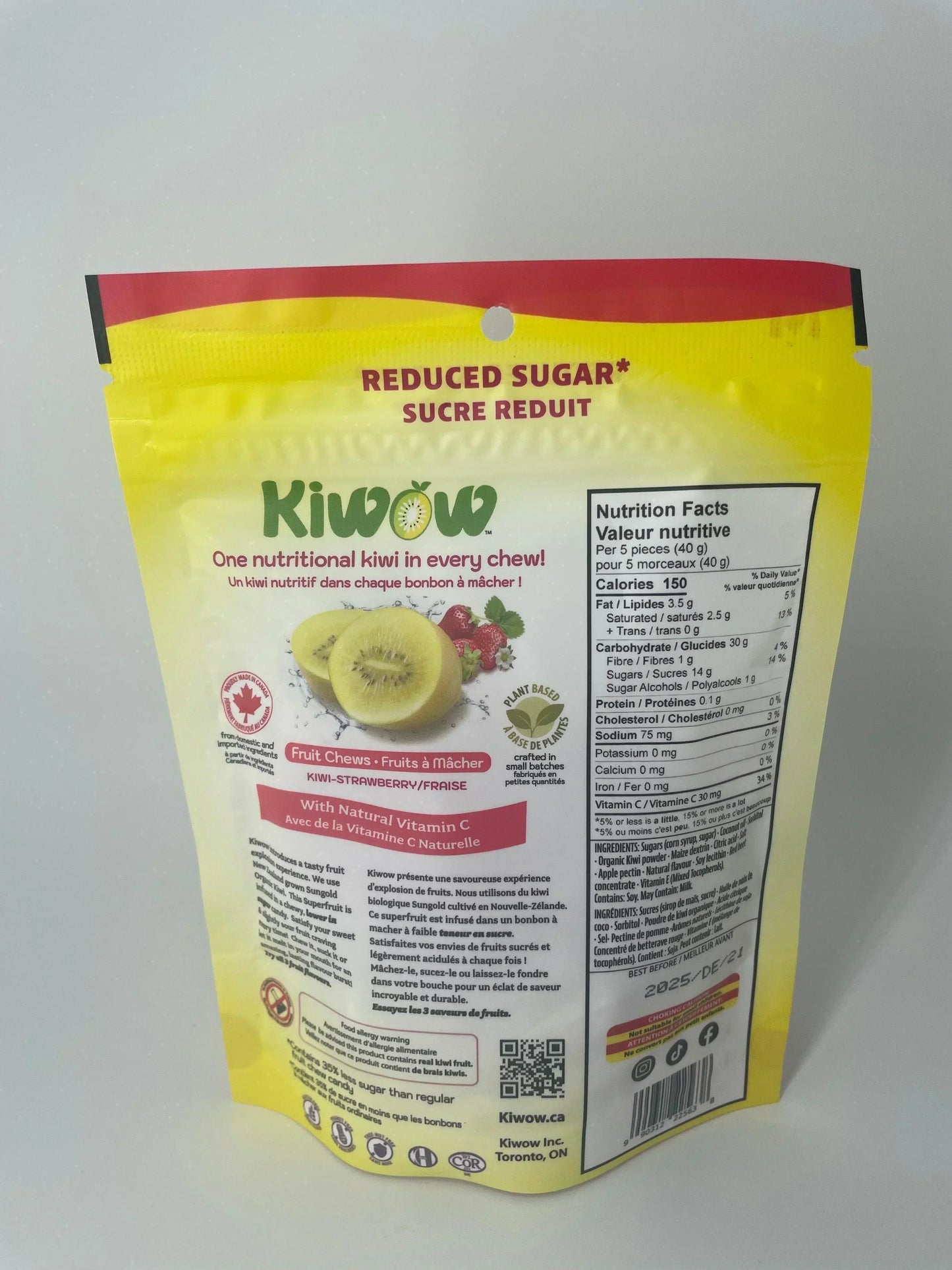 KIWOW Kiwi Strawberry Candy Bag 100G - Canadian Edition