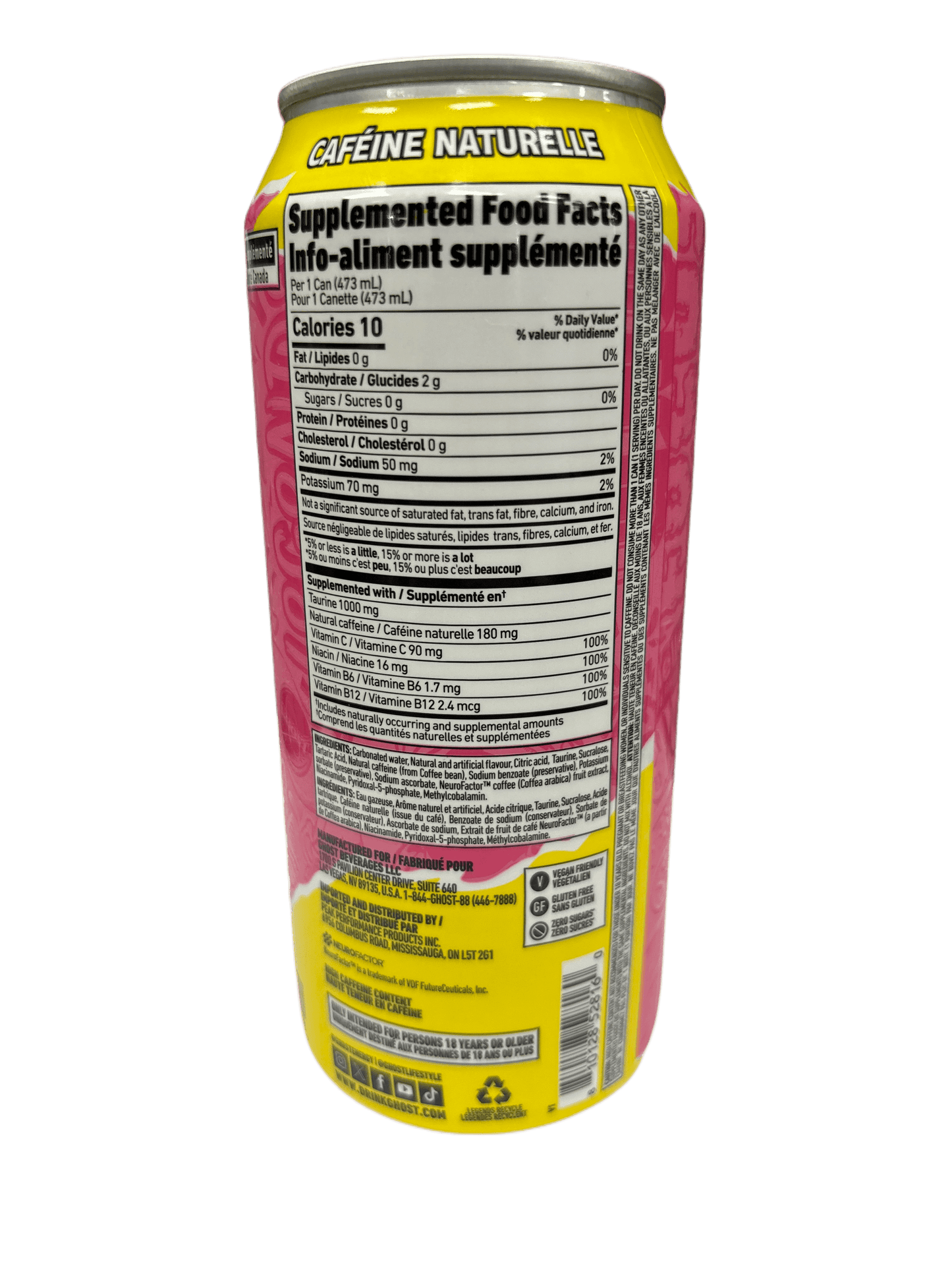 Ghost Energy Sour Pink Lemonade 473ML - Extreme Snacks