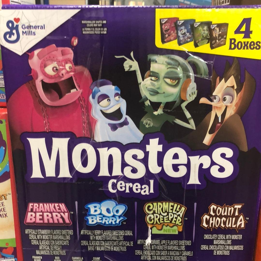 Monsters Breakfast Cereal 2023, Variety Pack - 4 Boxes Pack - Extreme Snacks