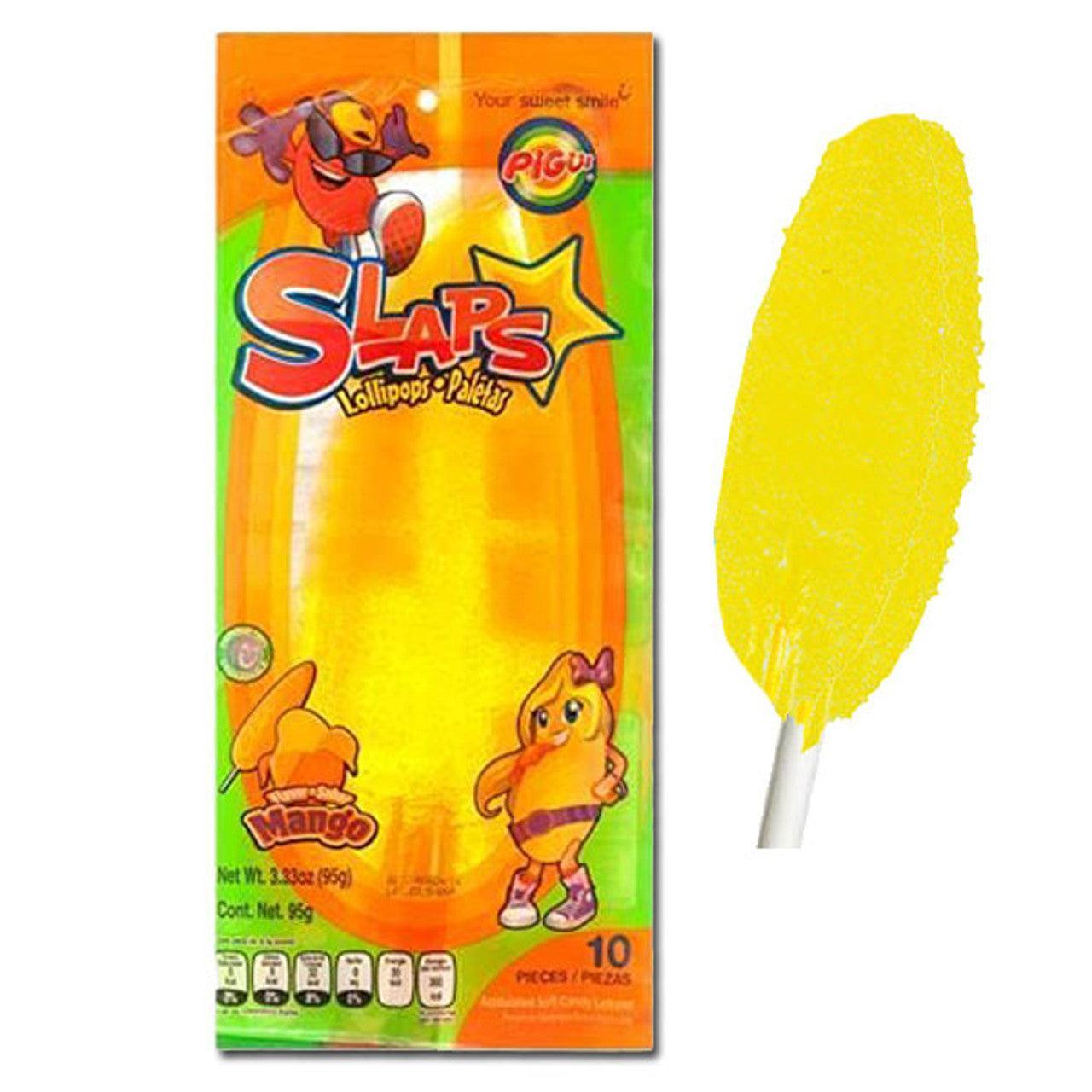 Pigüi Slaps Taffy Lollipops 10 Pack Mango (95g) Mexican