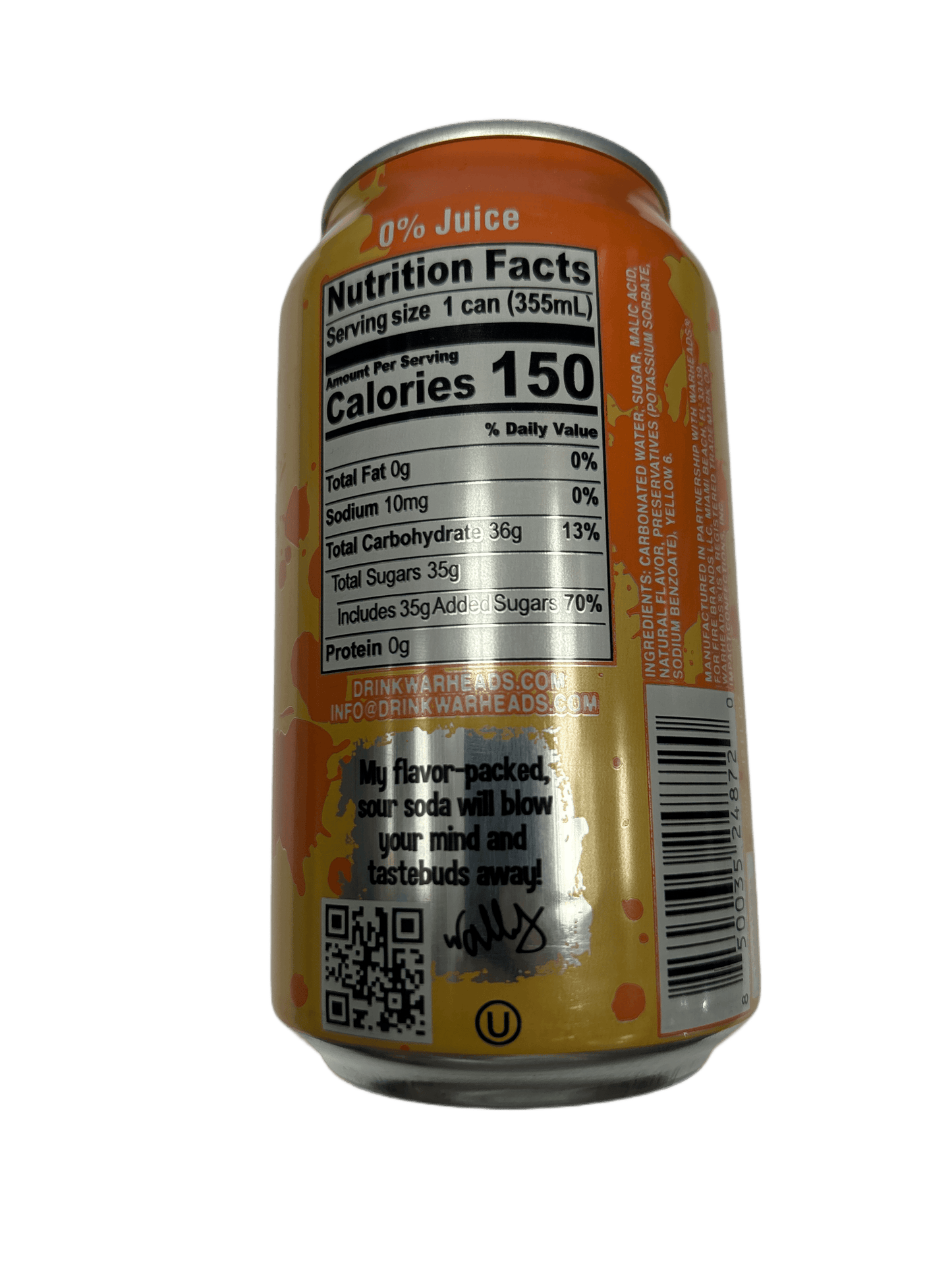 Warheads Sour! Peach Soda 12OZ - Extreme Snacks