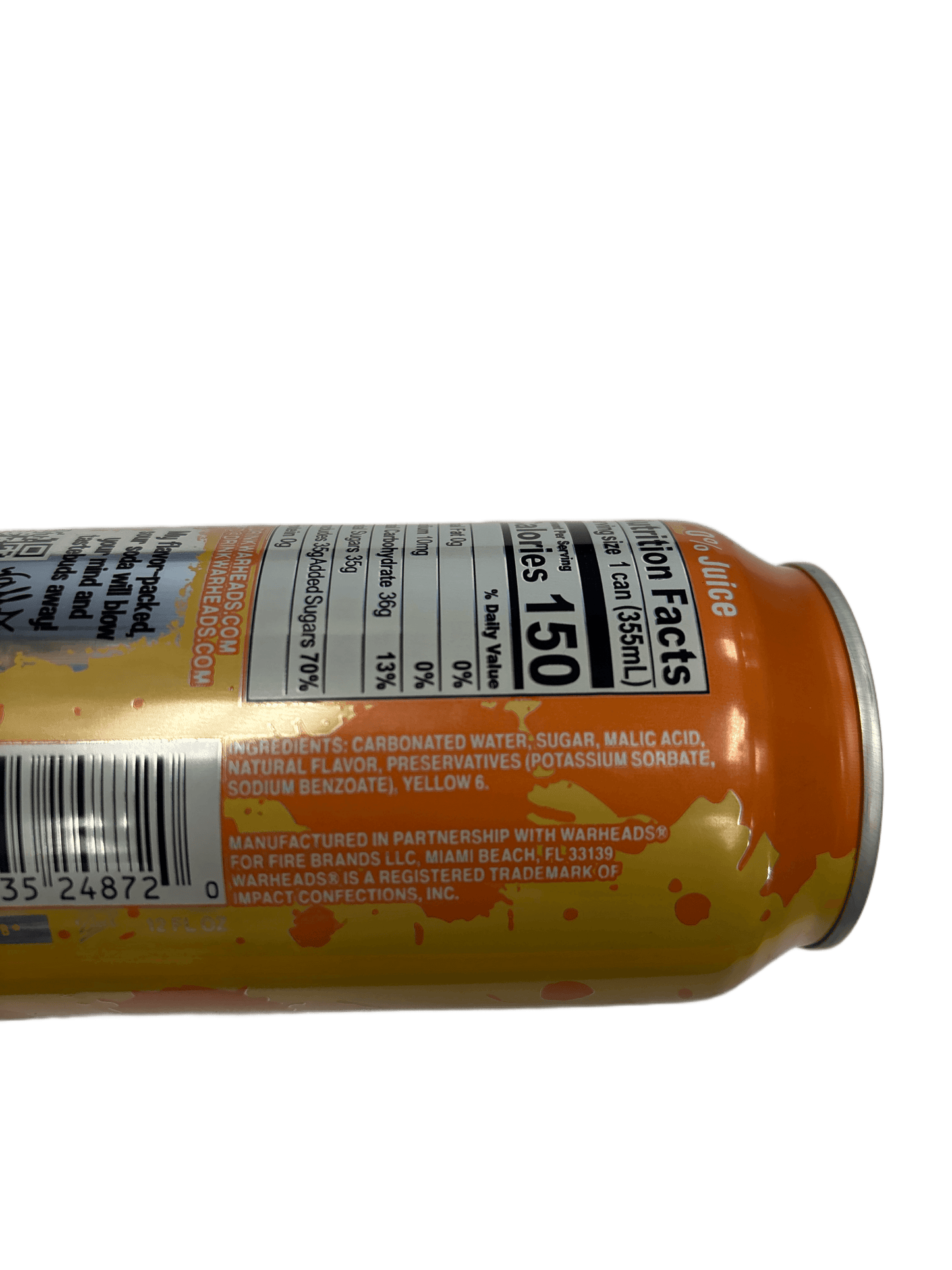 Warheads Sour! Peach Soda 12OZ - Extreme Snacks