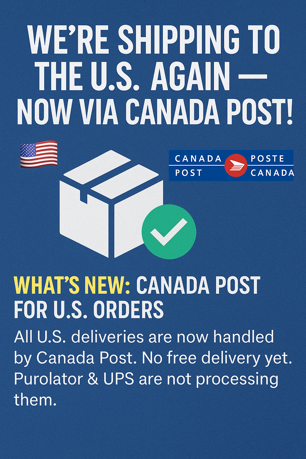 We’re Shipping to the U.S. Again — Now via Canada Post!