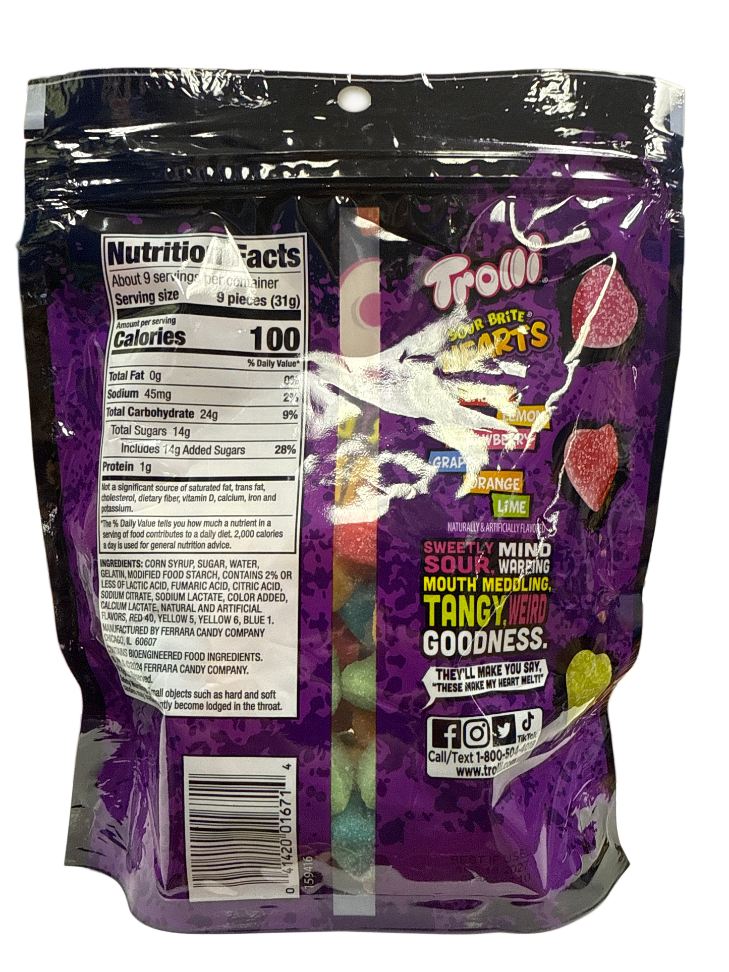Trolli Sour Brite Hearts 283G - U.S Edition
