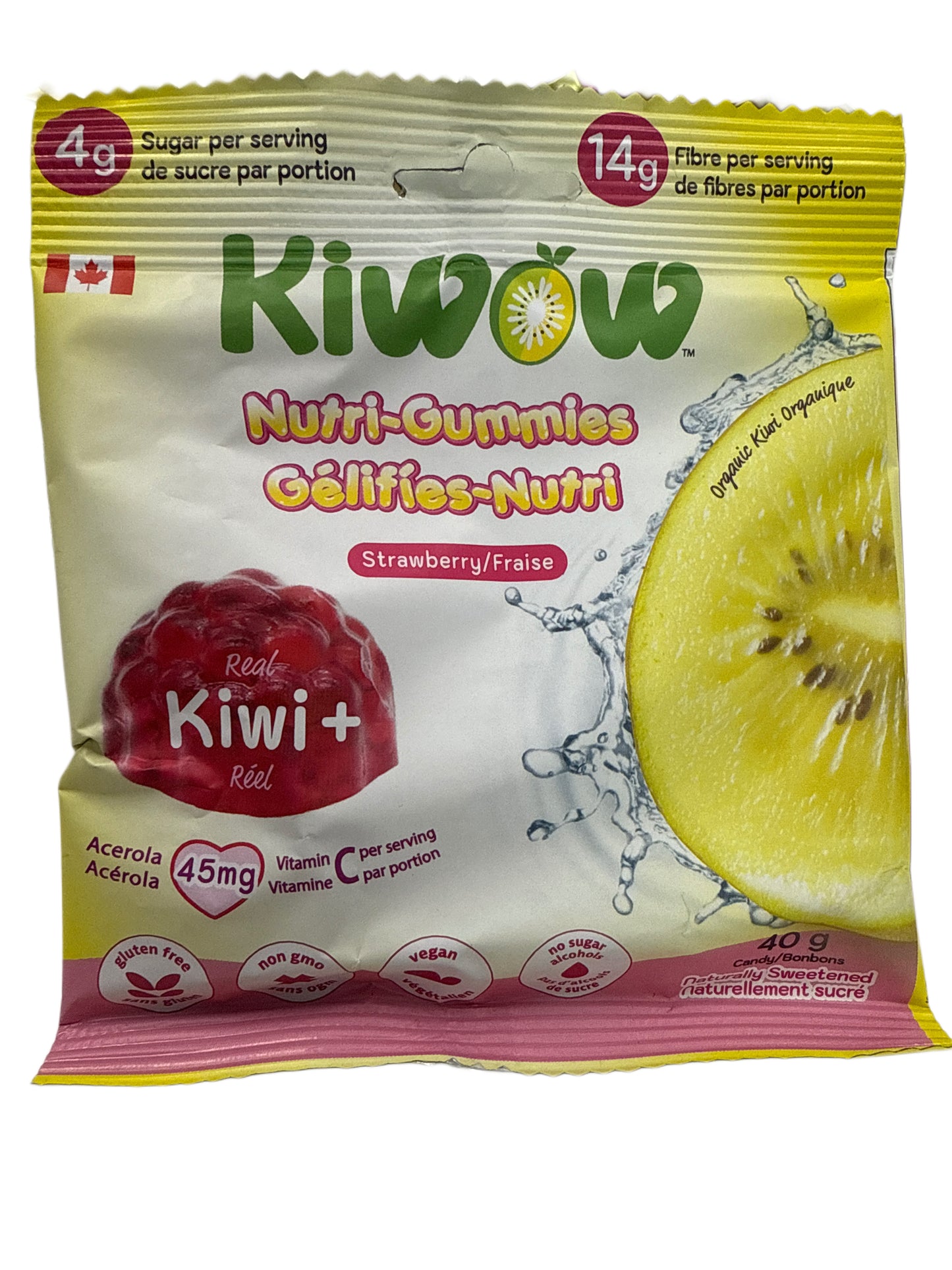 Kiwow Nutri-Gummies saveur kiwi et fraise 40G - Édition canadienne