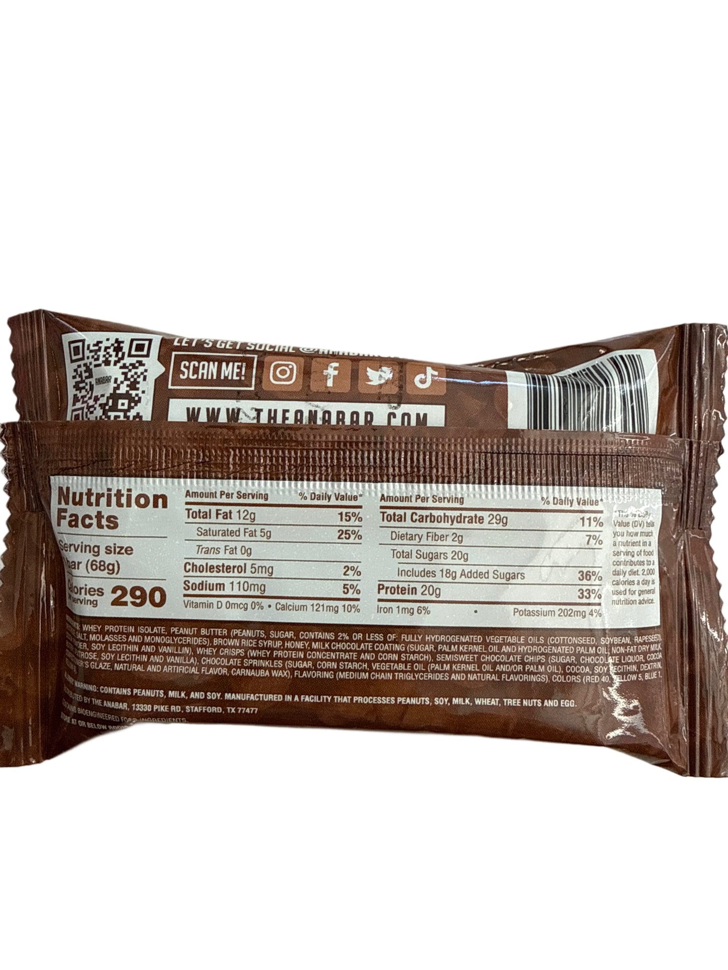 Barra de proteína sabor Triple Chocolate Anabar Wasted 68G - Edición EE. UU.