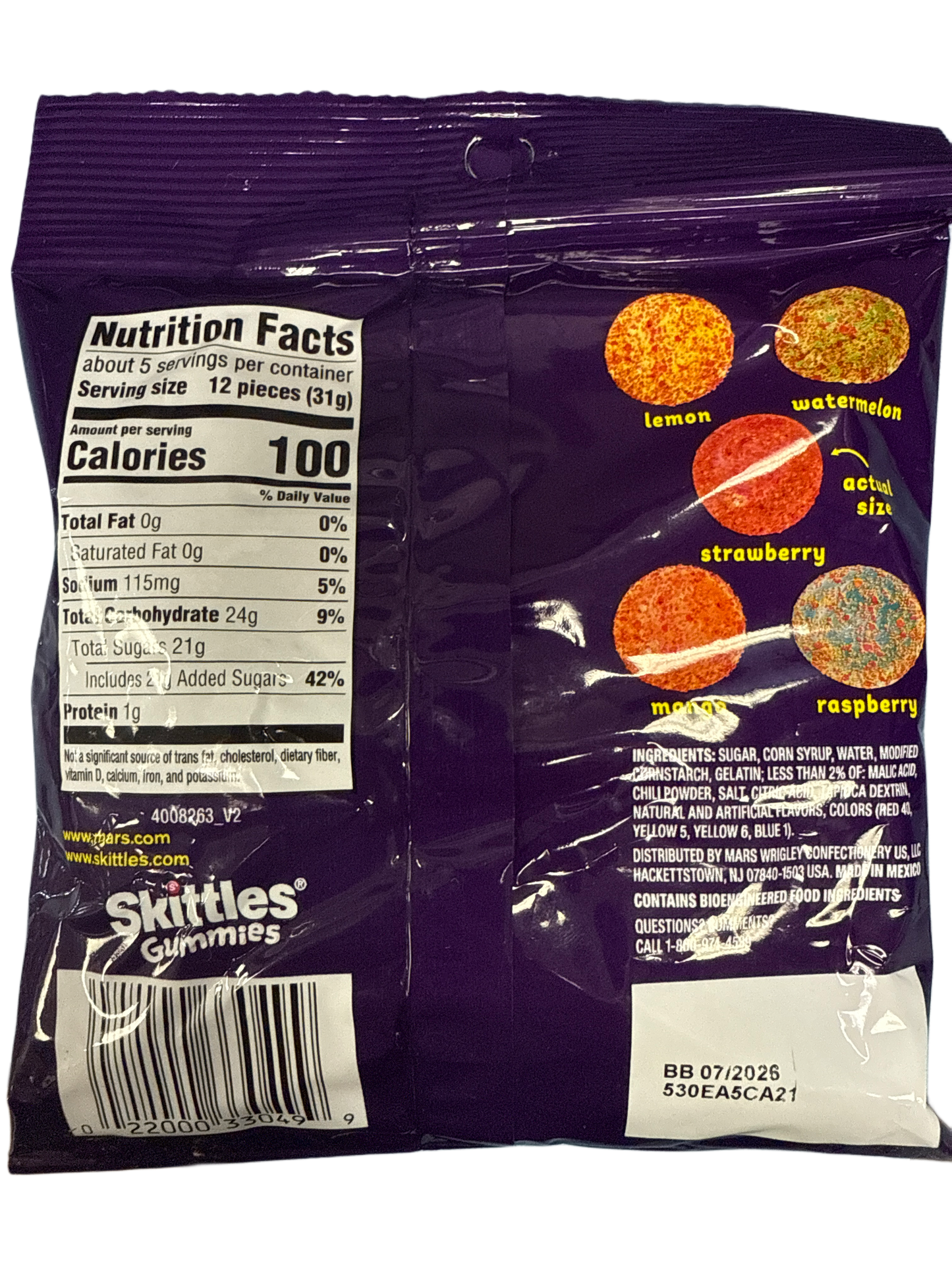 Skittles Gomitas Fuego Caramelo Blando 164G - Edición EE. UU.