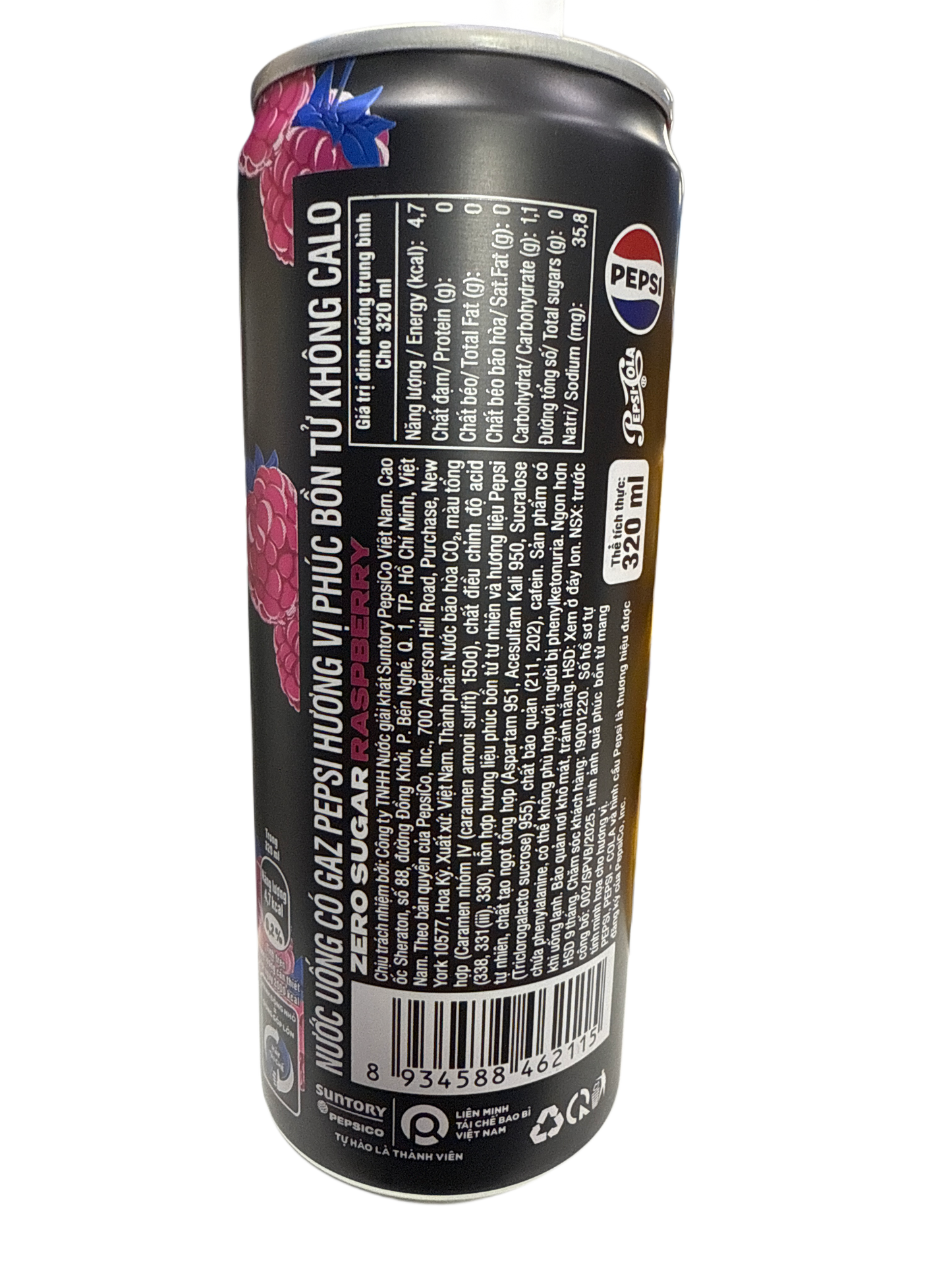 Pepsi Zero Sugar Raspberry 320ML - Vietnam Edition