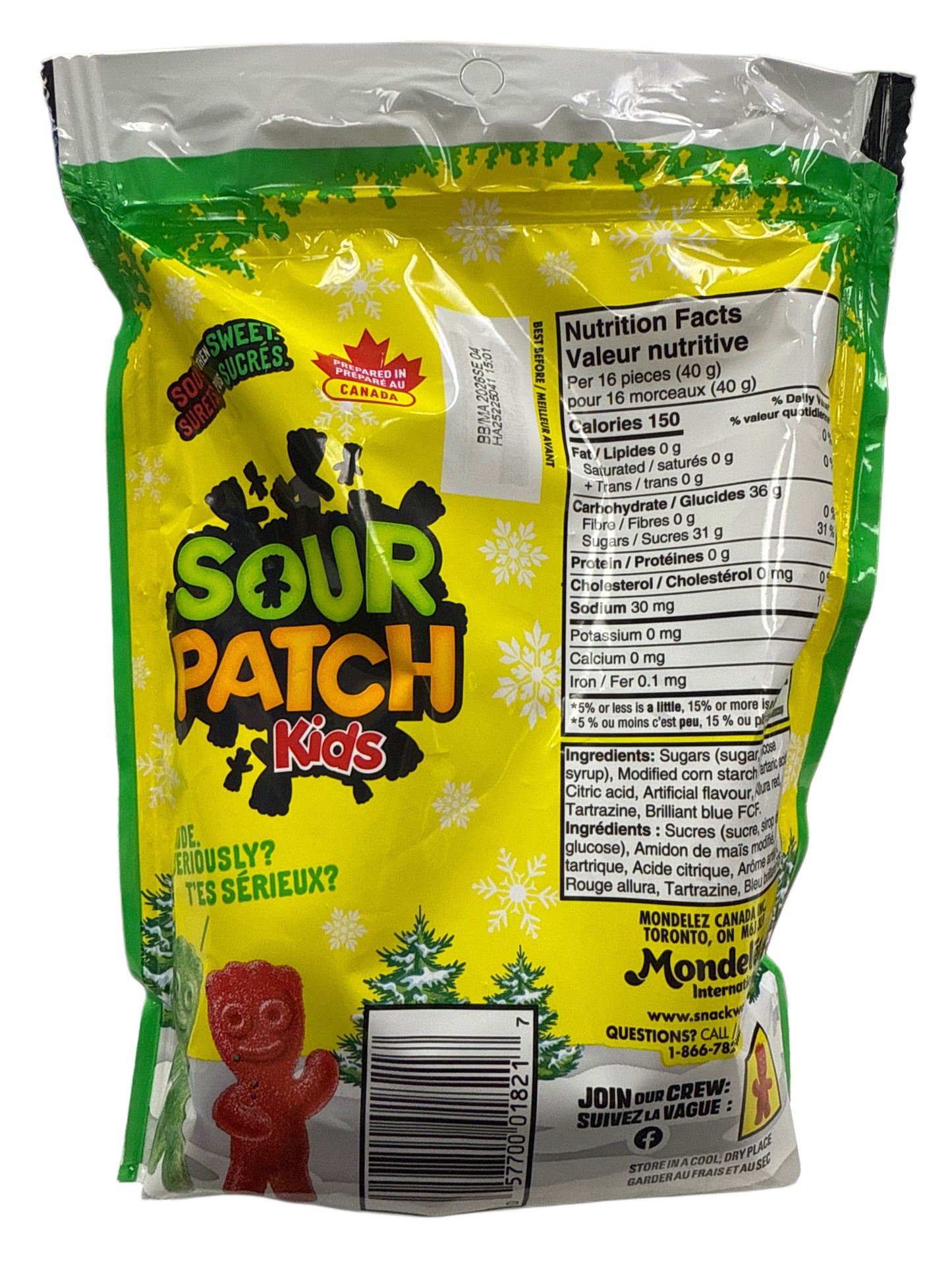 Sour Patch Kids Limited Edition Christmas Red And Green Candy 315G - Canadian Edition