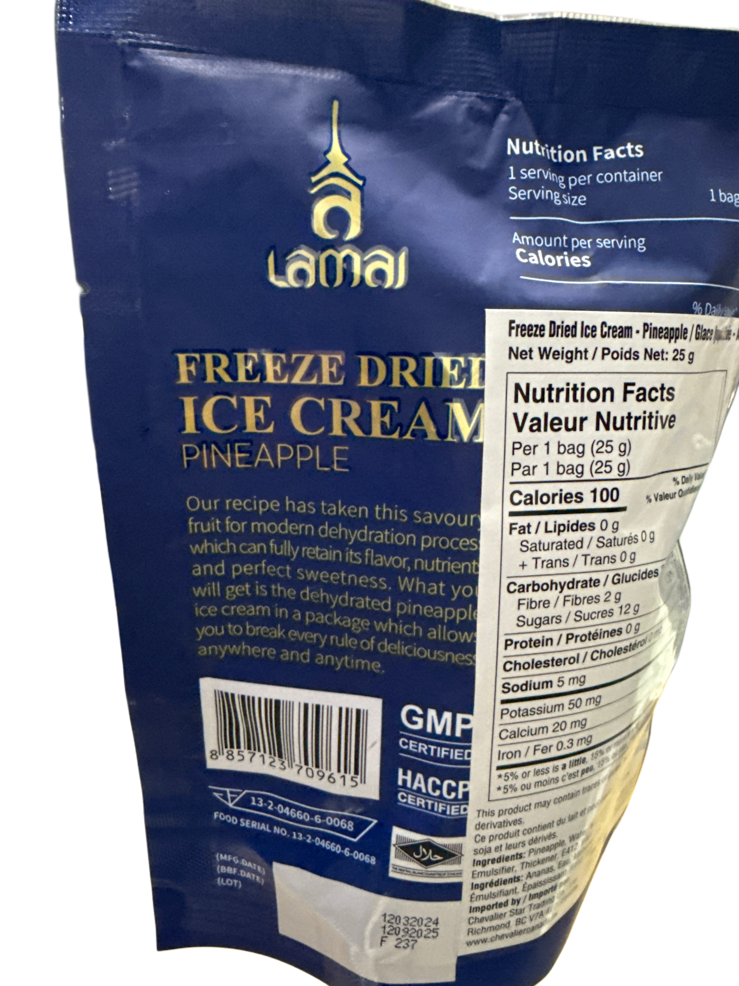Freeze Dried Ice Cream Pineapple 25G - Thailand Edition