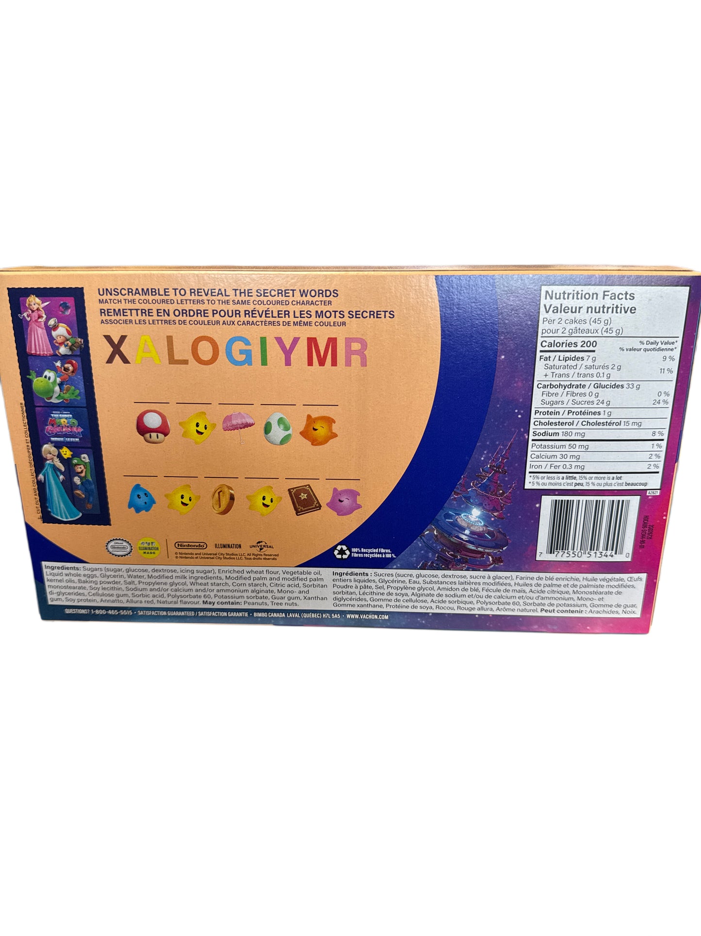 Hostess Super Mario Galaxy Limited Edition Peach Mini Cupcakes 178G - Canadian Edition